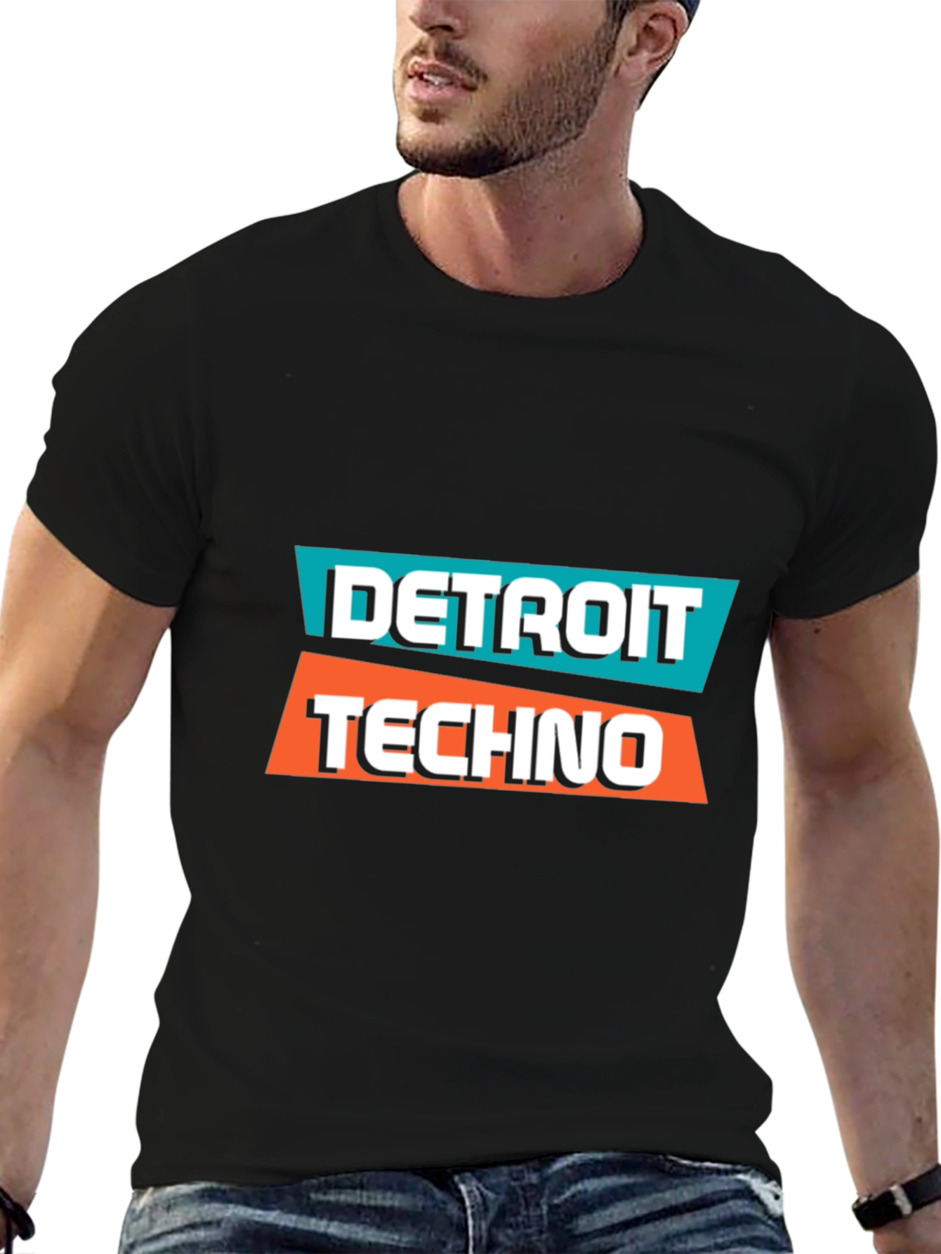 Detroit Techno Graphic Tee - Black Cotton T-Shirt