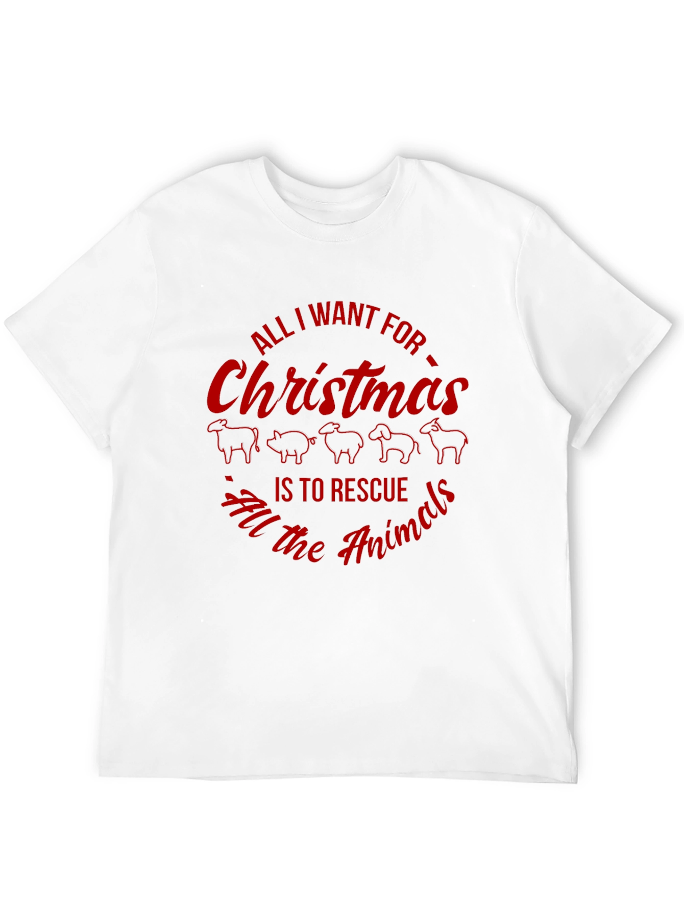 Rescue All Animals Christmas T-Shirt