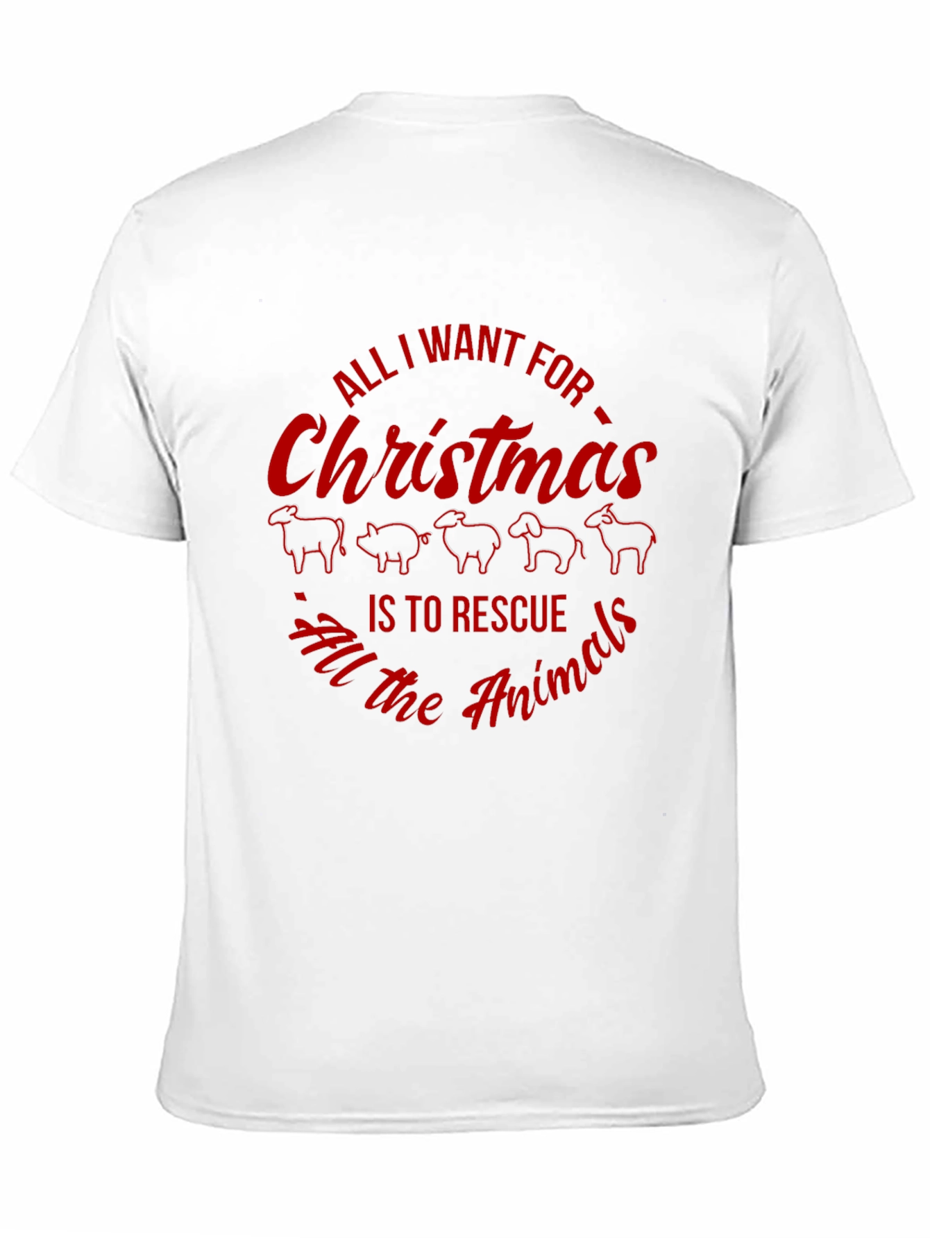 Rescue All Animals Christmas T-Shirt