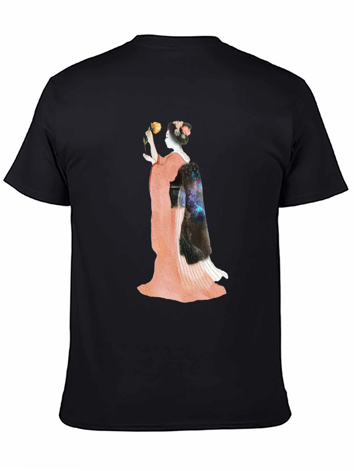 Geisha Graphic Print Black T-Shirt