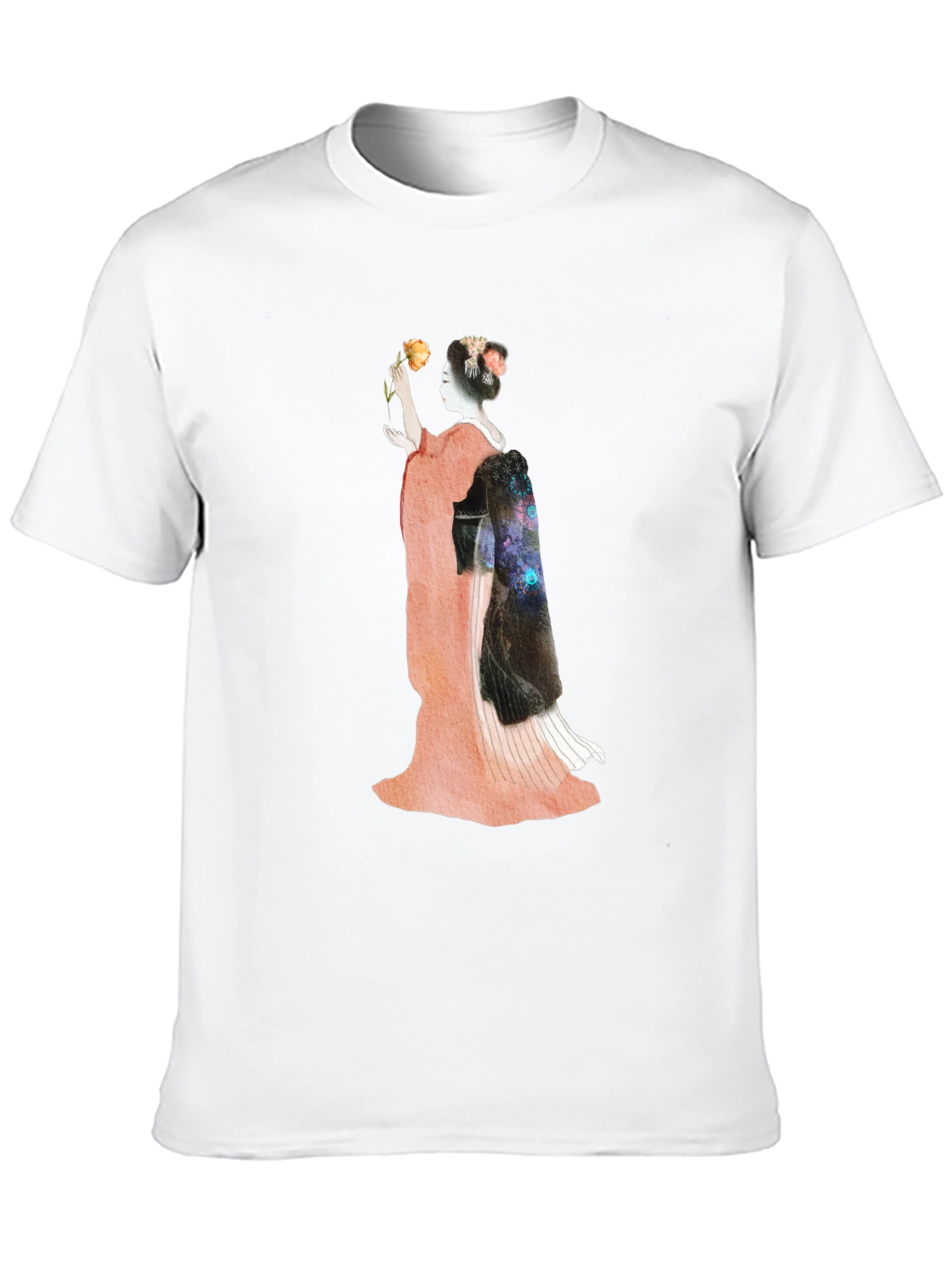 Geisha Graphic Print Black T-Shirt