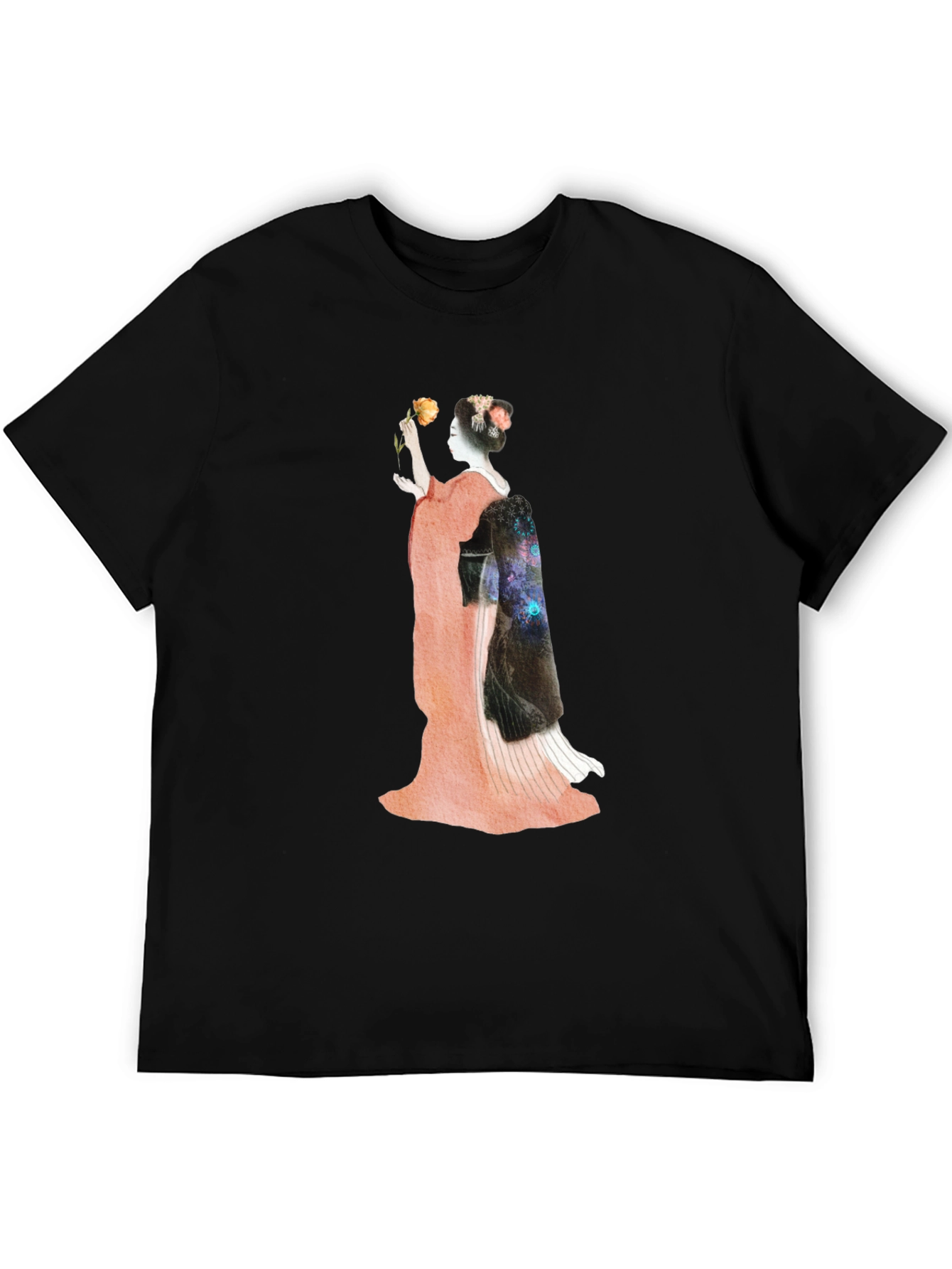 Geisha Graphic Print Black T-Shirt