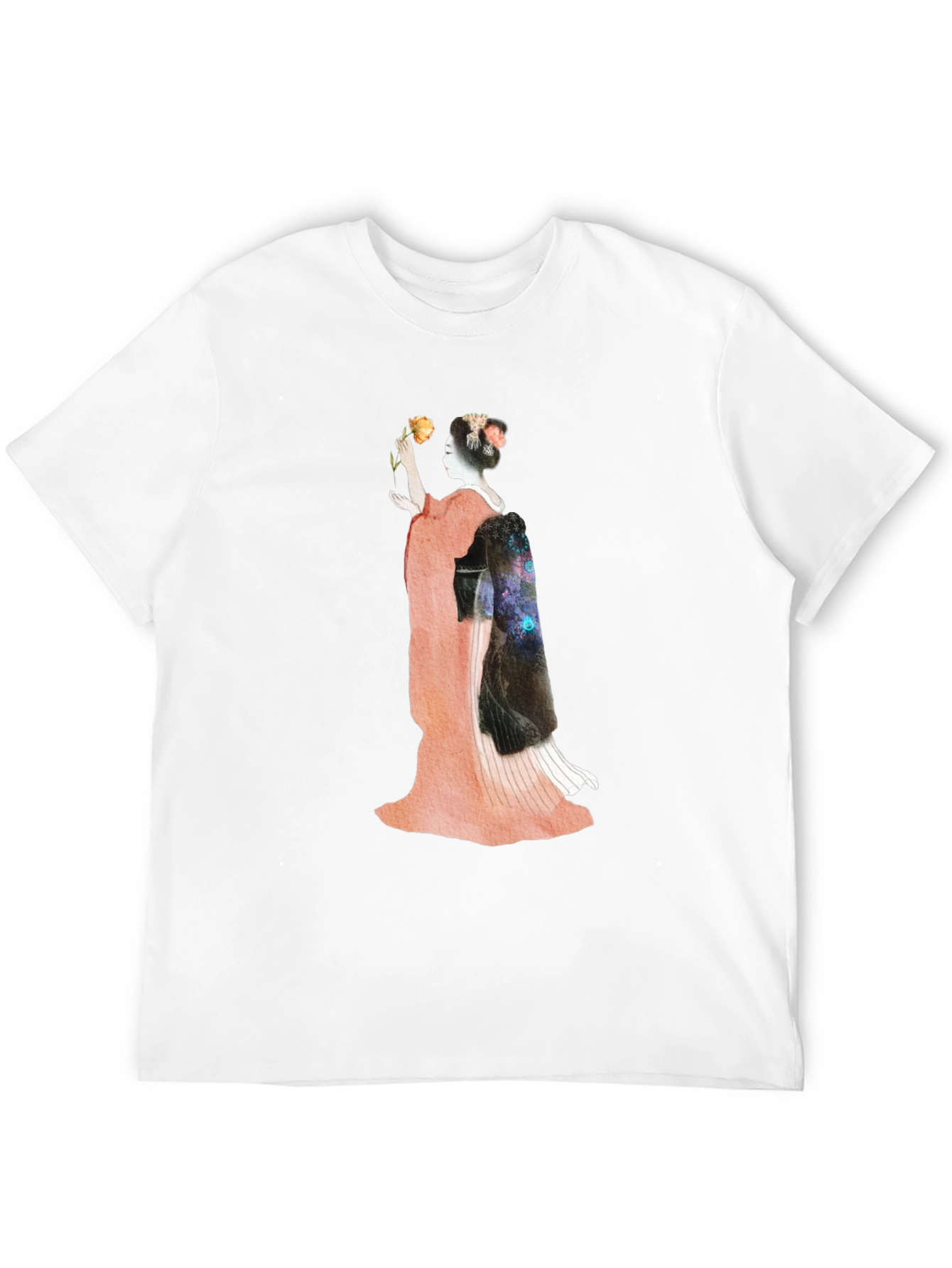 Geisha Graphic Print Black T-Shirt