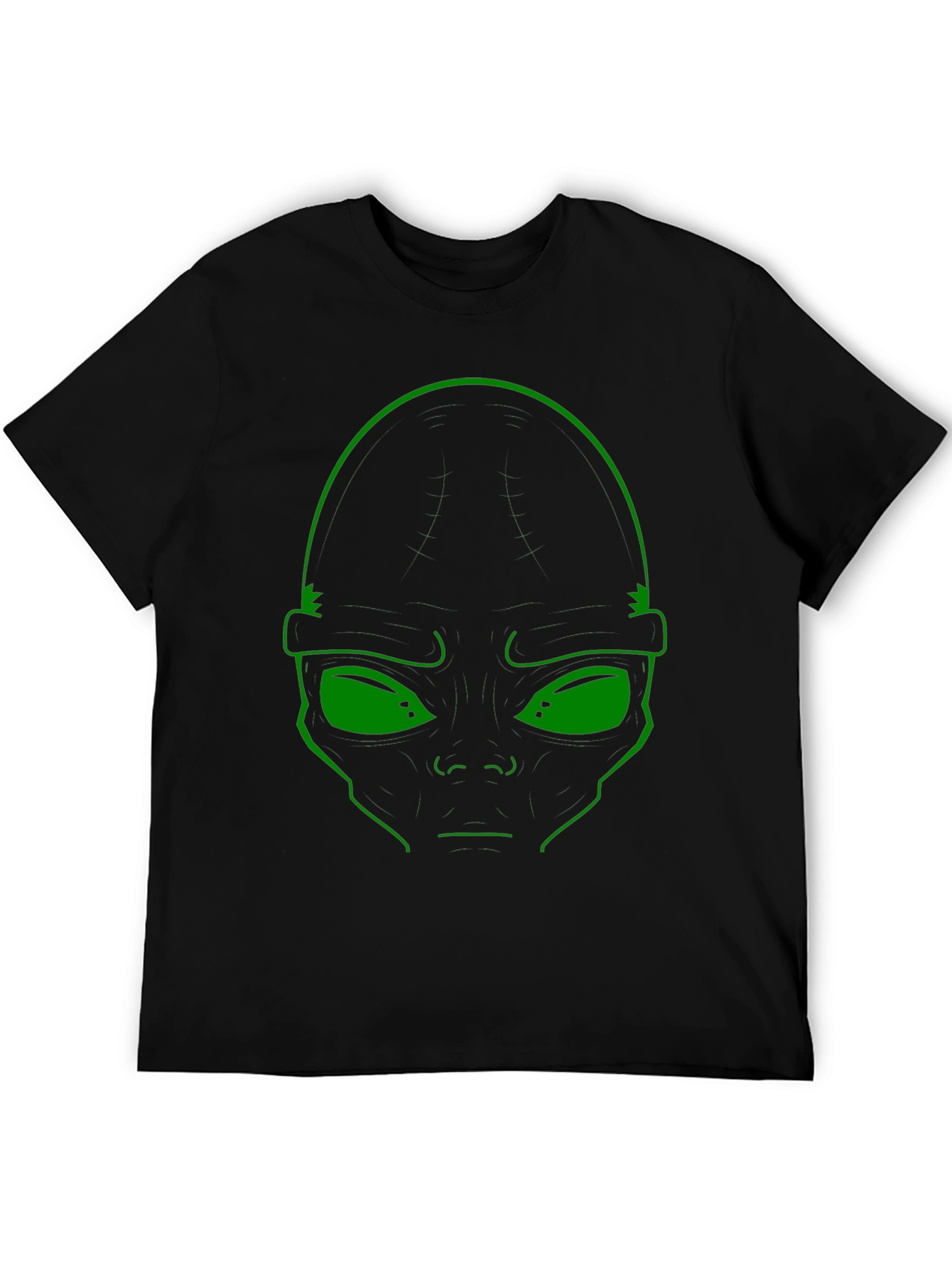 Alien Face Graphic T-Shirt - Black