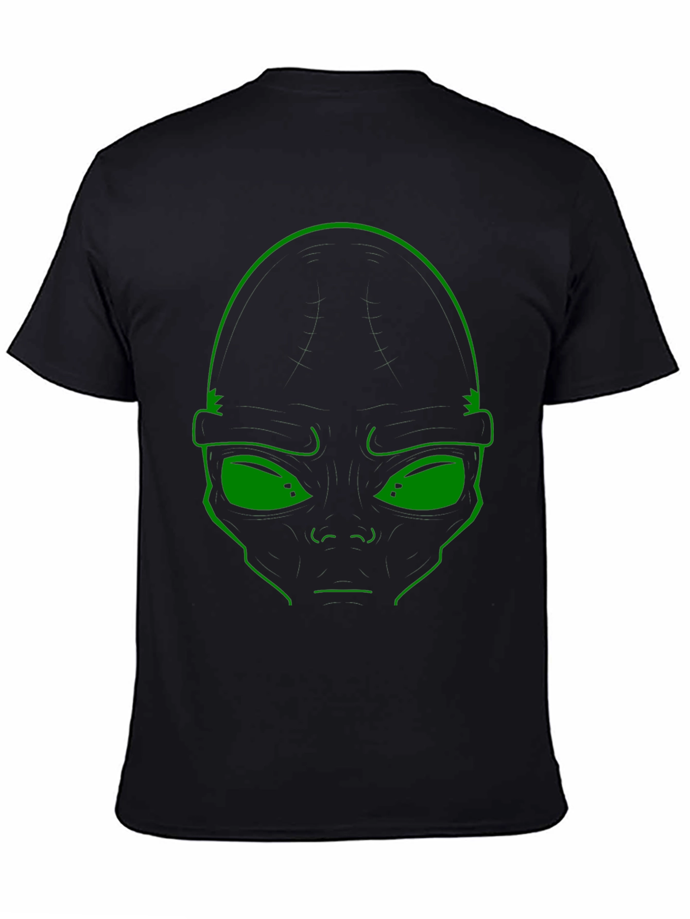Alien Face Graphic T-Shirt - Black