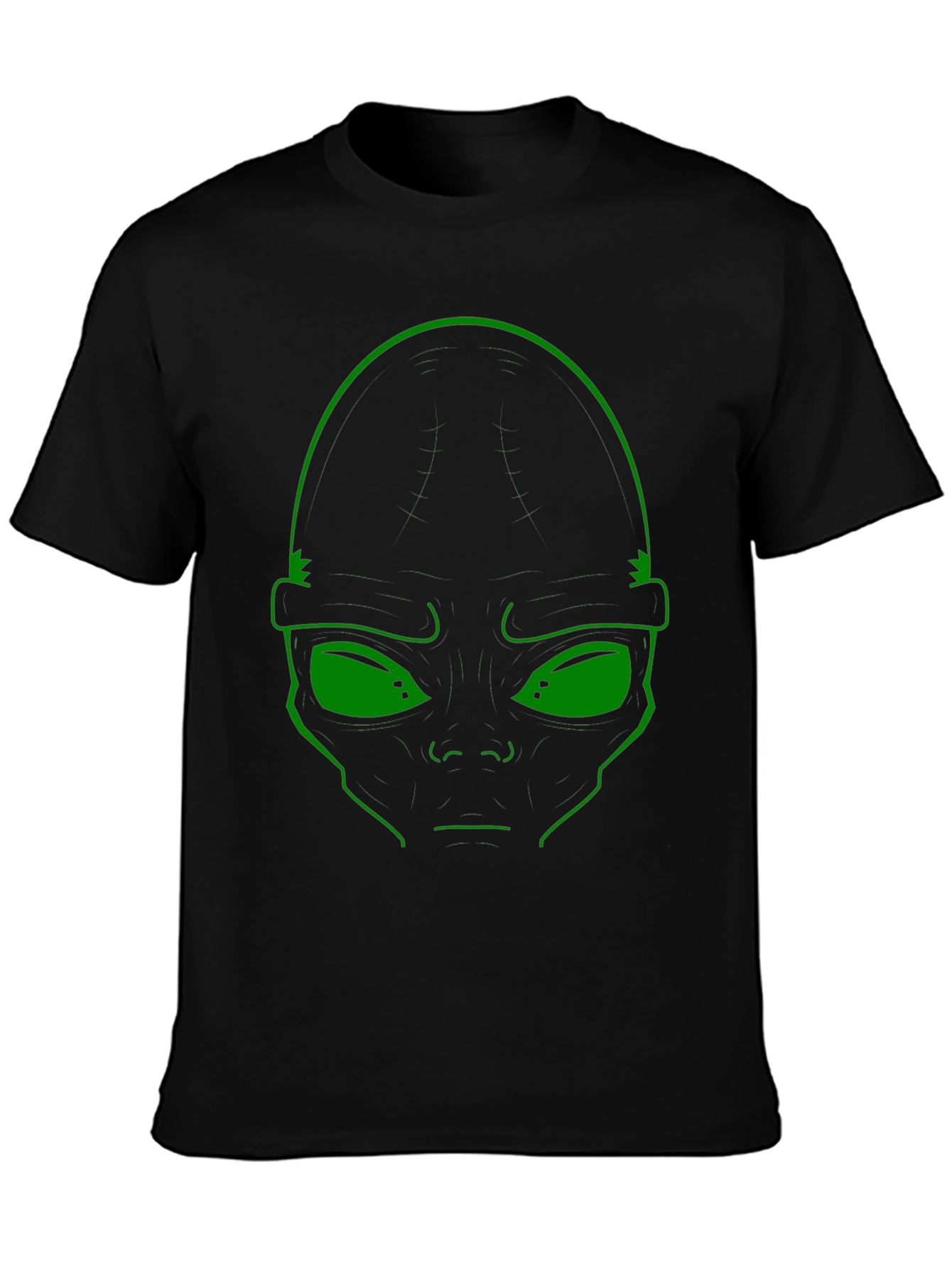 Alien Face Graphic T-Shirt - Black