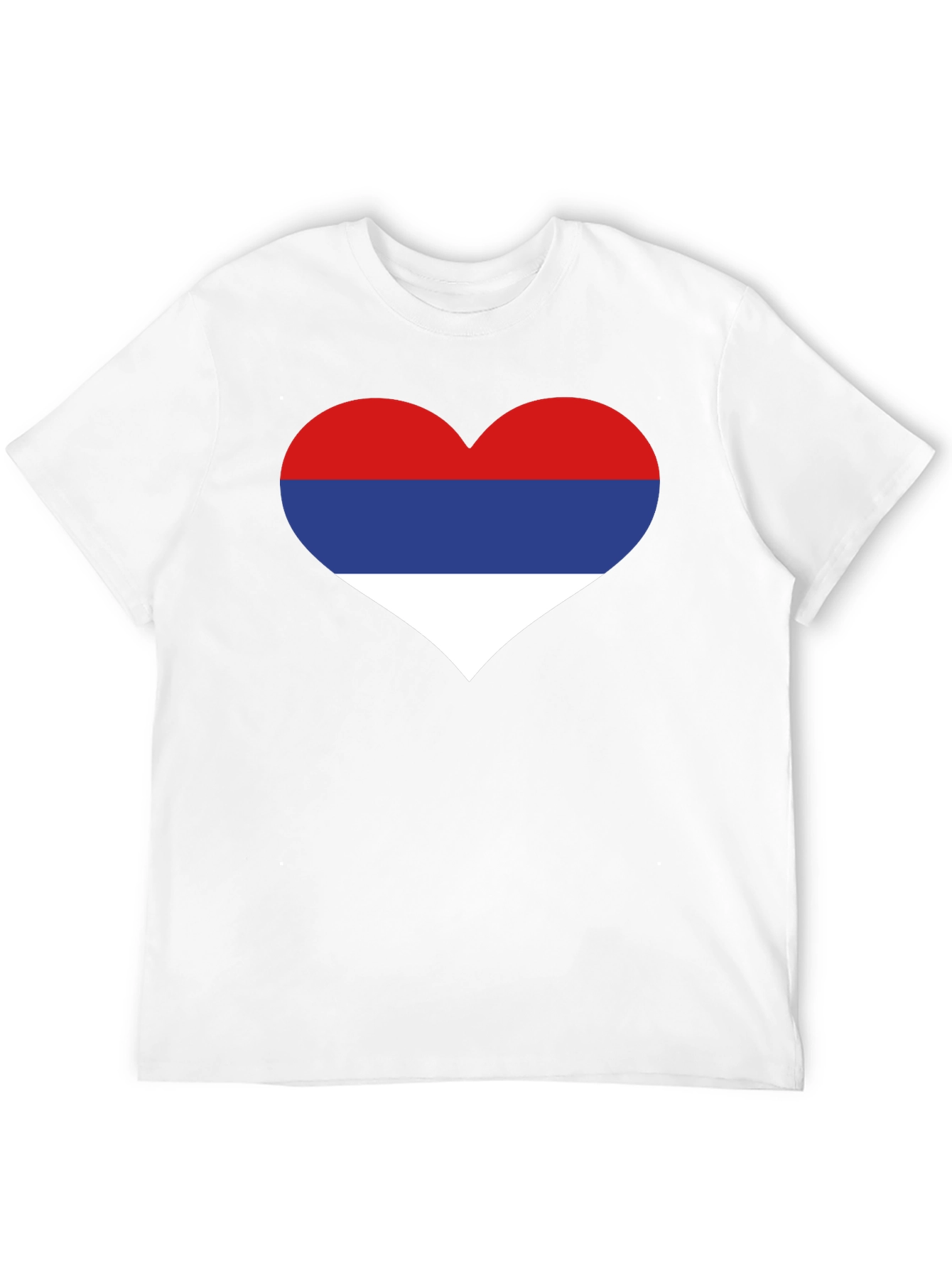 Serbia Flag Heart T-Shirt Black
