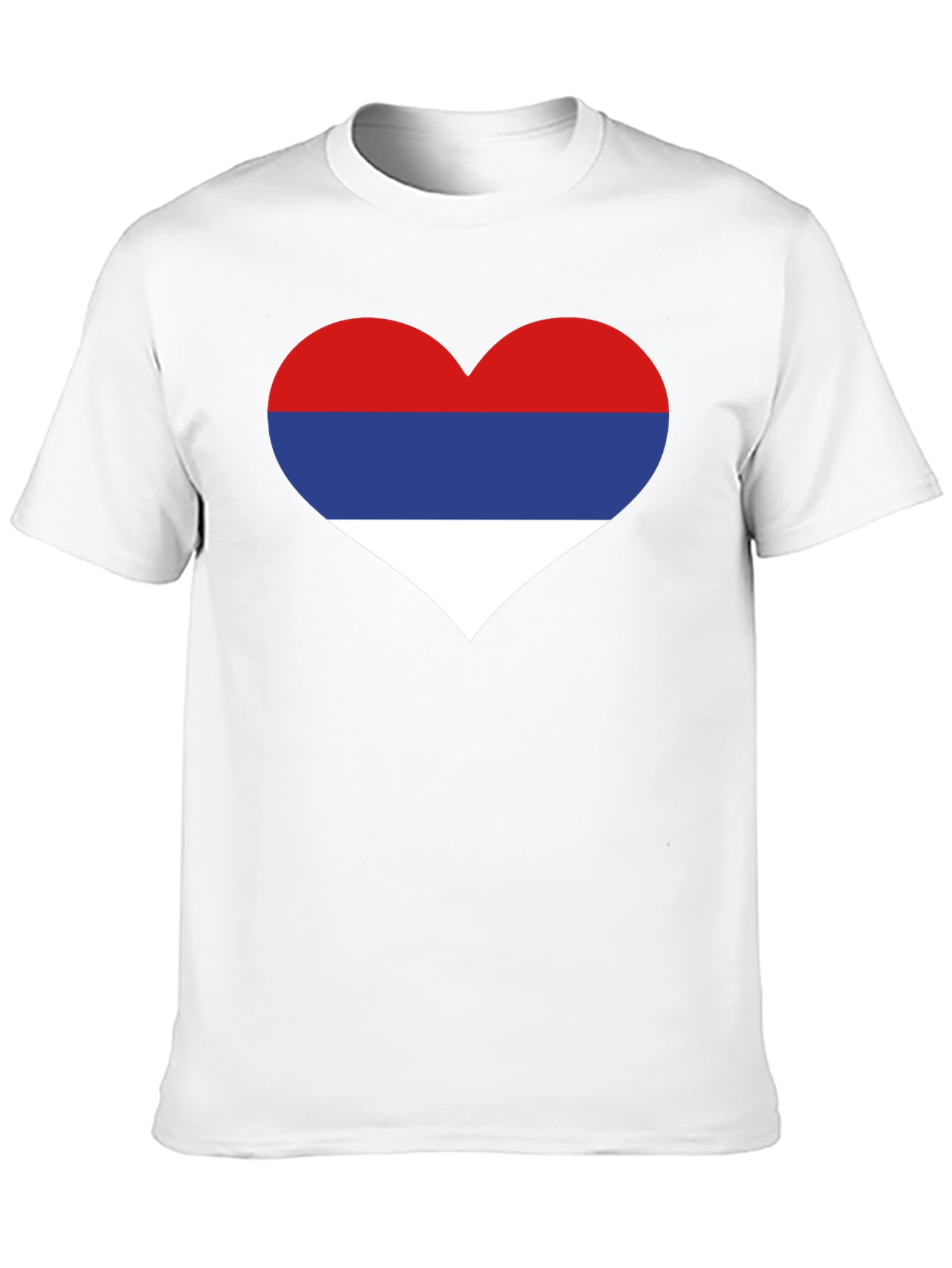 Serbia Flag Heart T-Shirt Black