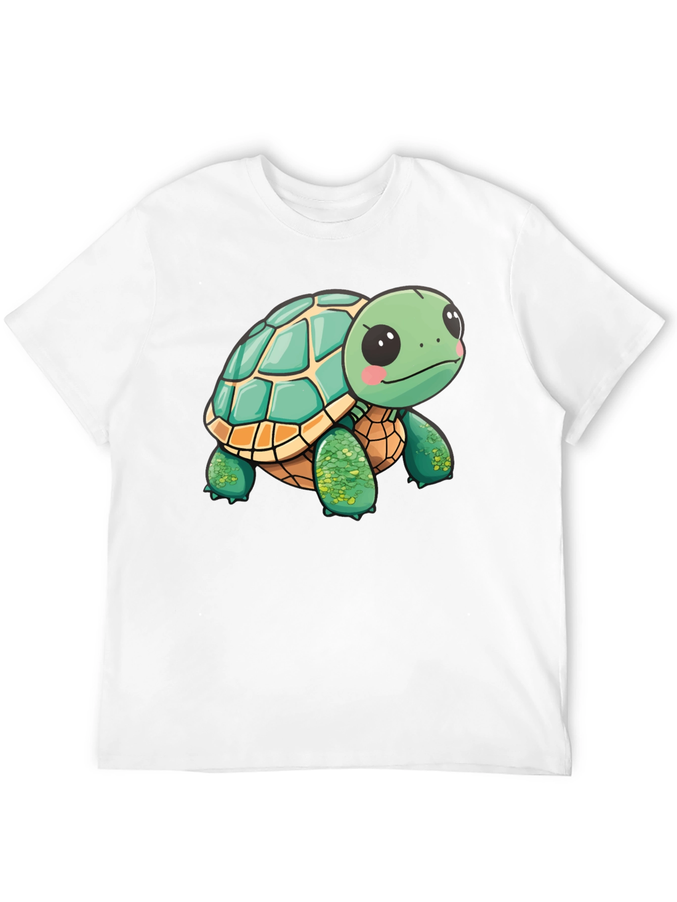 Cute Turtle Graphic Tee - Black