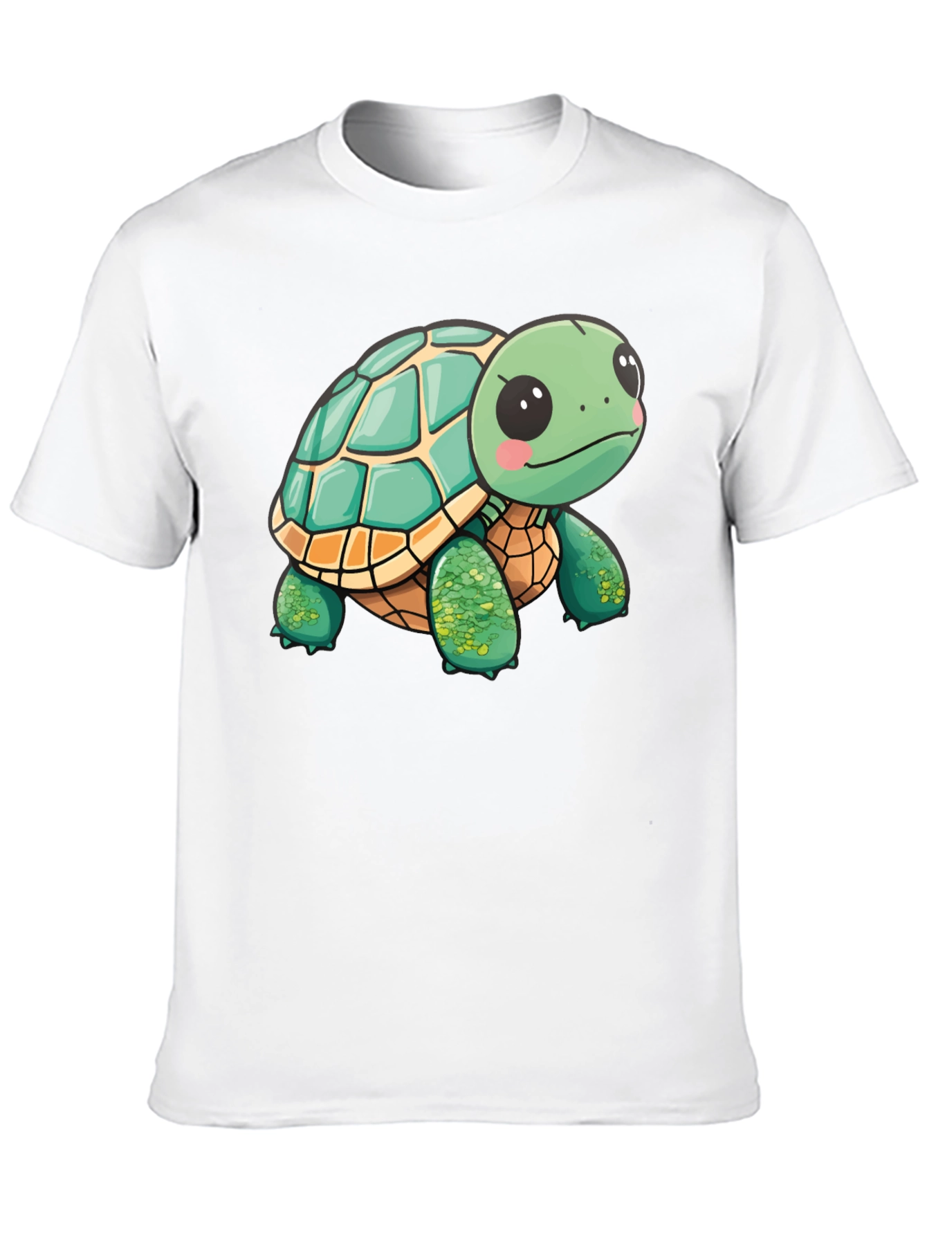Cute Turtle Graphic Tee - Black