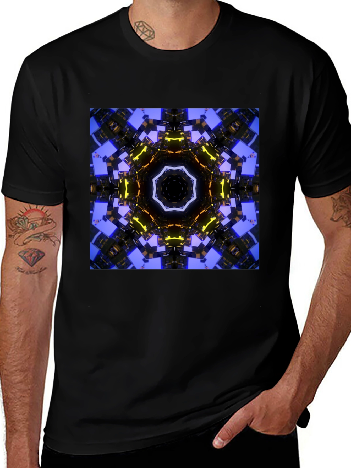 Abstract Geometric Graphic Print Tee
