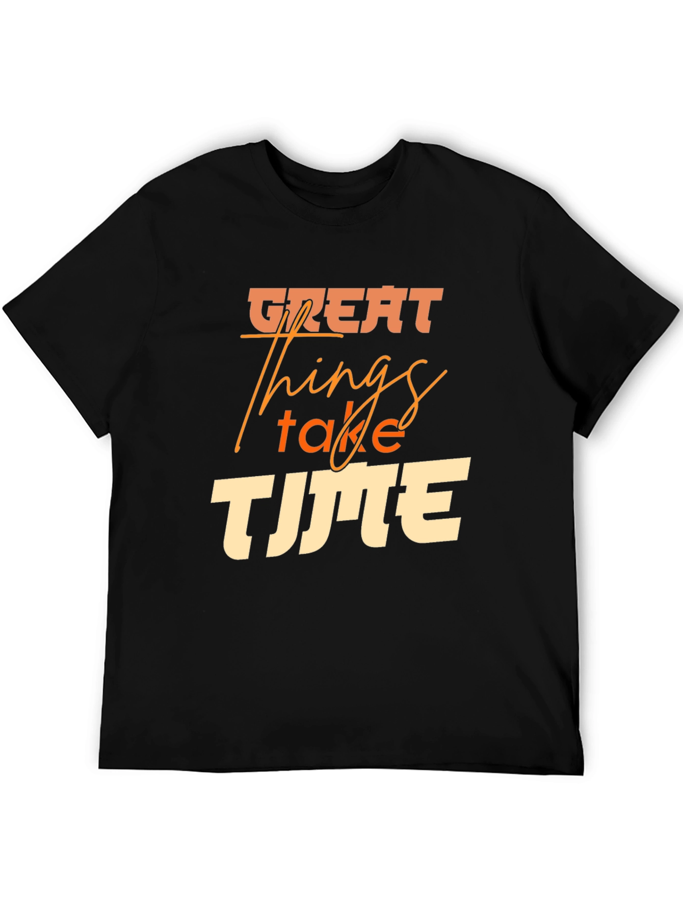 Great Things Take Time Black Graphic Tee