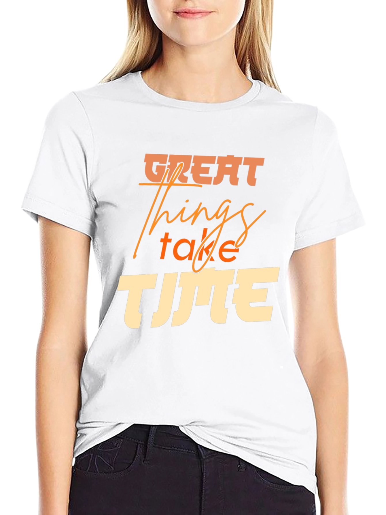 Great Things Take Time Black Graphic Tee