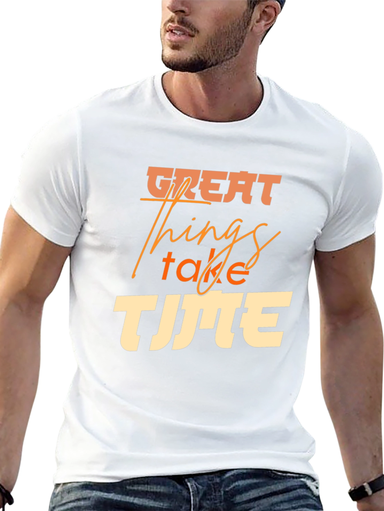 Great Things Take Time Black Graphic Tee