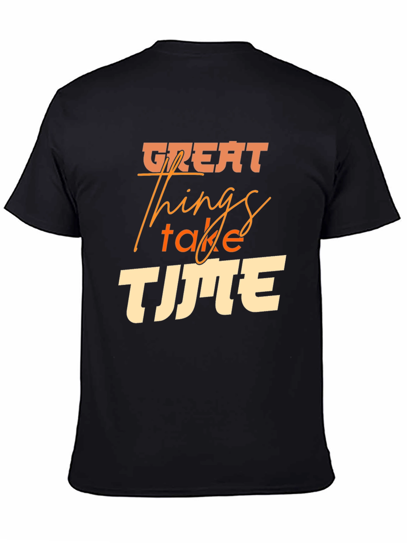Great Things Take Time Black Graphic Tee