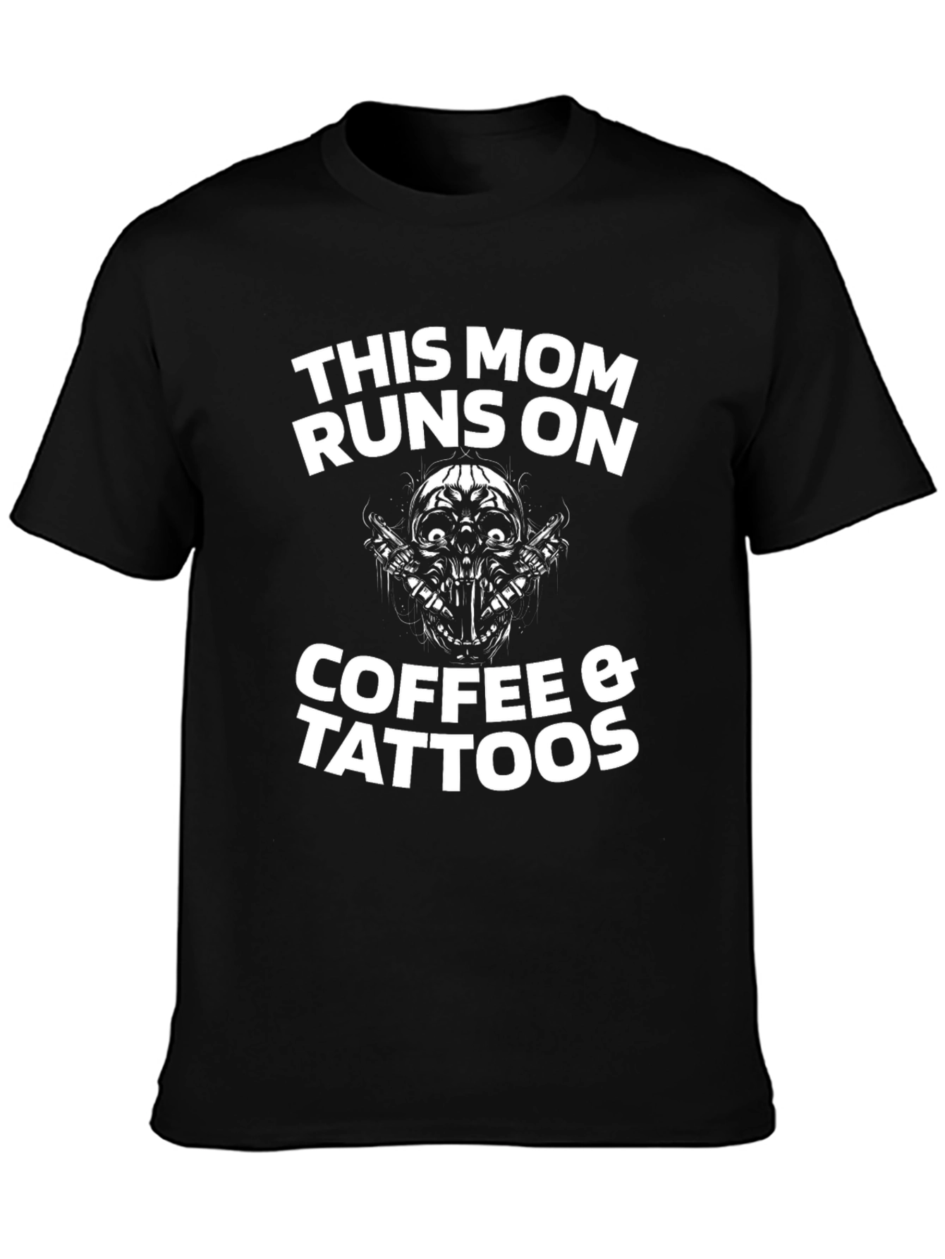 This Mom Runs on Coffee & Tattoos Graphic T-Shirt