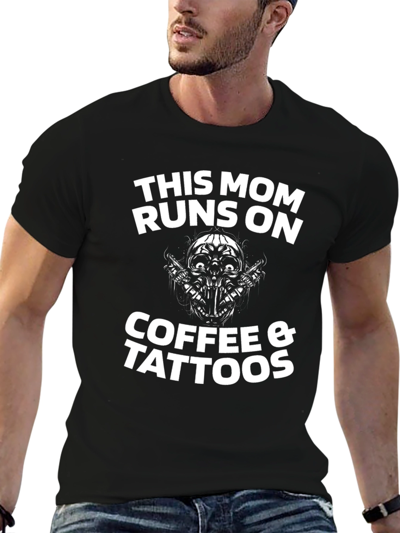 This Mom Runs on Coffee & Tattoos Graphic T-Shirt
