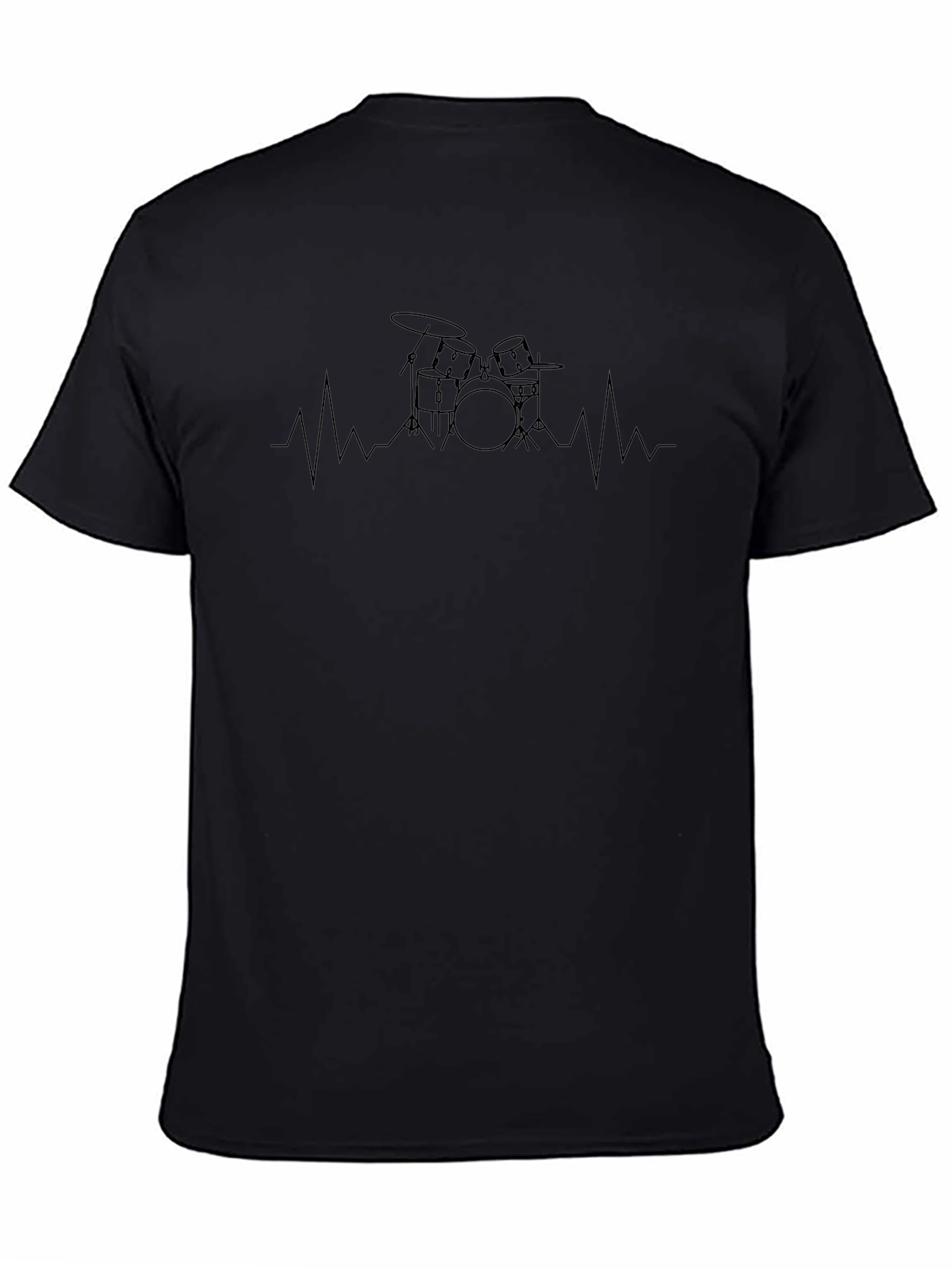 Drumbeat Heartbeat Black Graphic T-Shirt