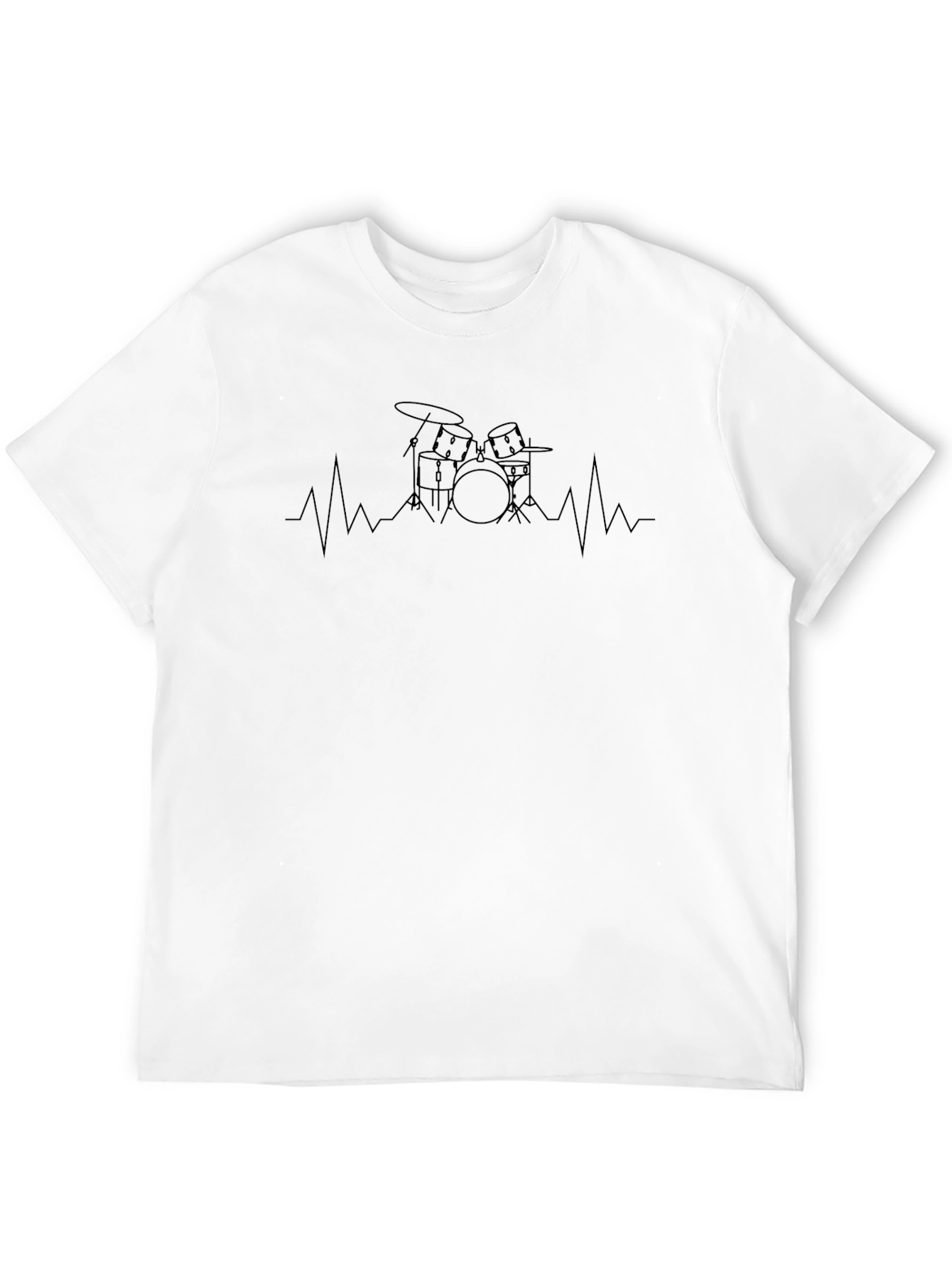 Drumbeat Heartbeat Black Graphic T-Shirt