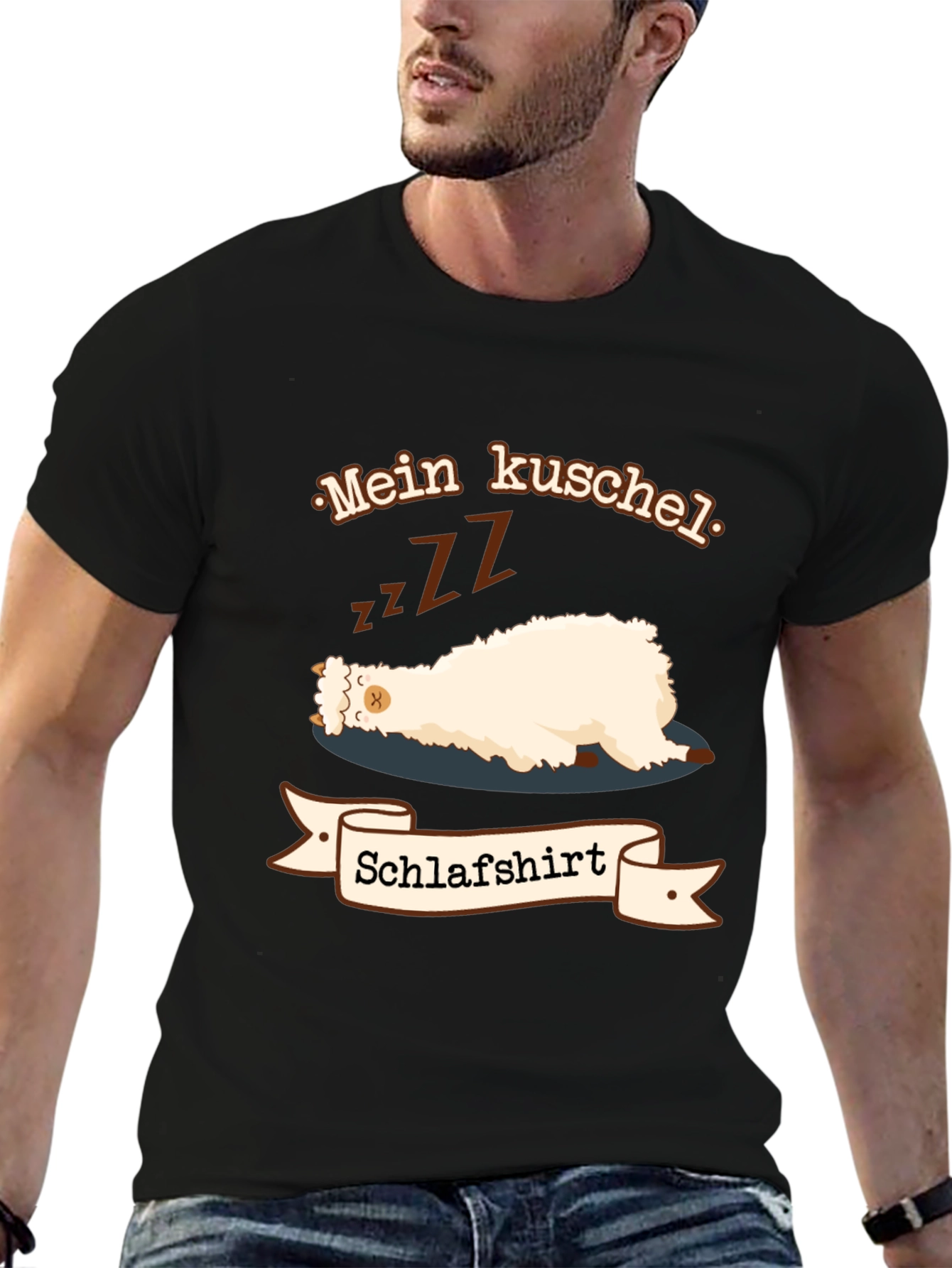 Funny Sleeping Llama T-Shirt Mein Kuschel Schlafshirt