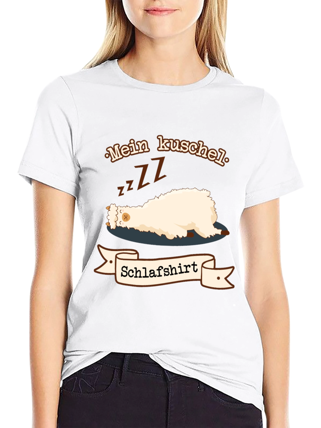 Funny Sleeping Llama T-Shirt Mein Kuschel Schlafshirt