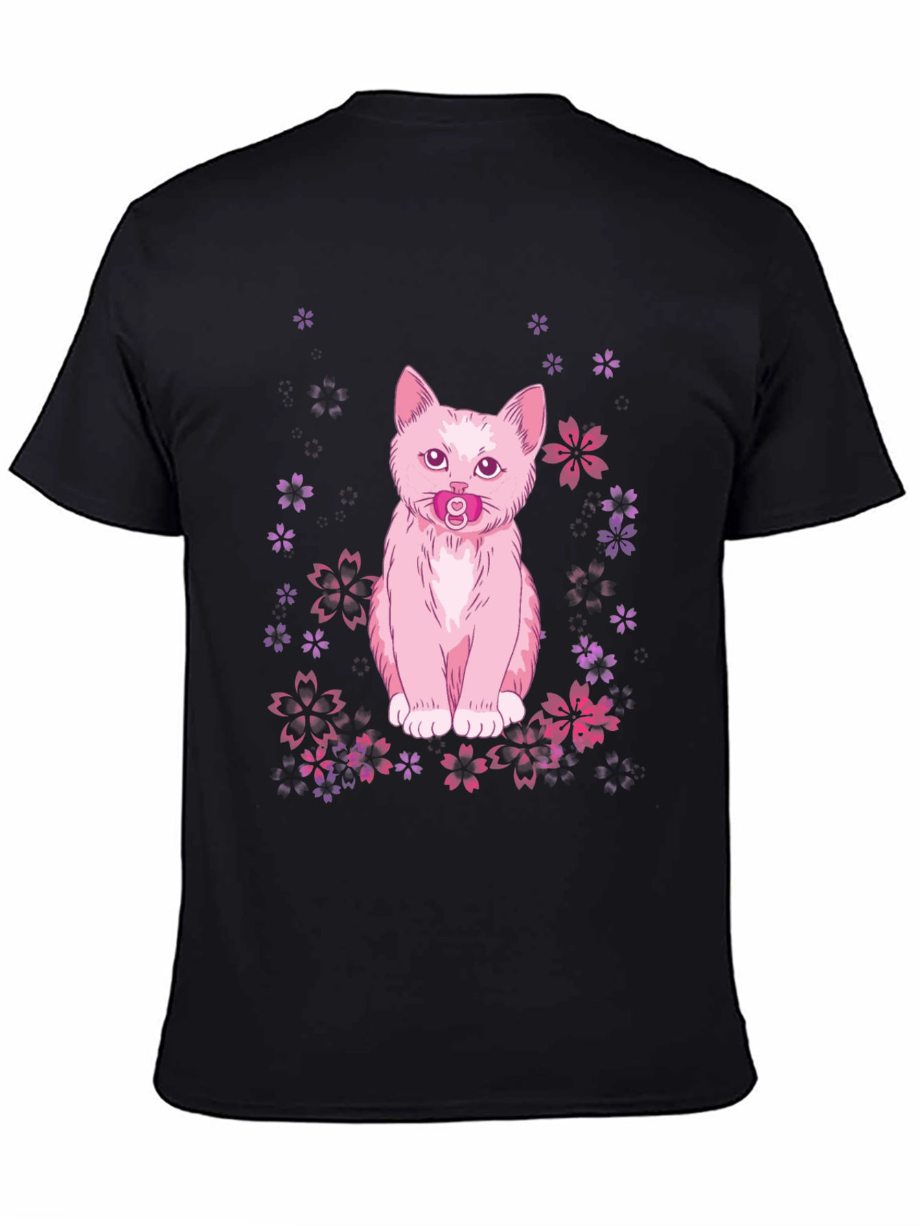 Cute Cat With Pacifier Graphic T-Shirt