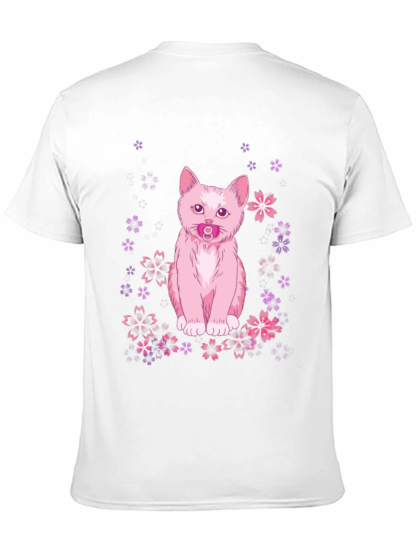 Cute Cat With Pacifier Graphic T-Shirt