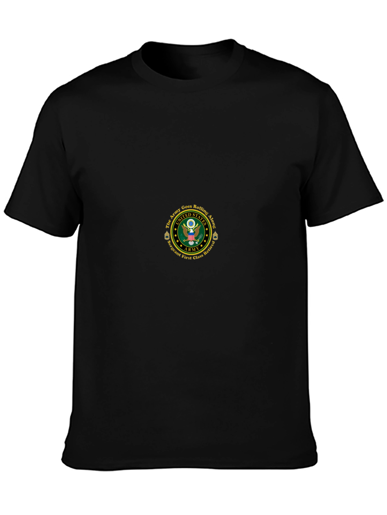 Army Veteran Black T-Shirt - Rolling Along