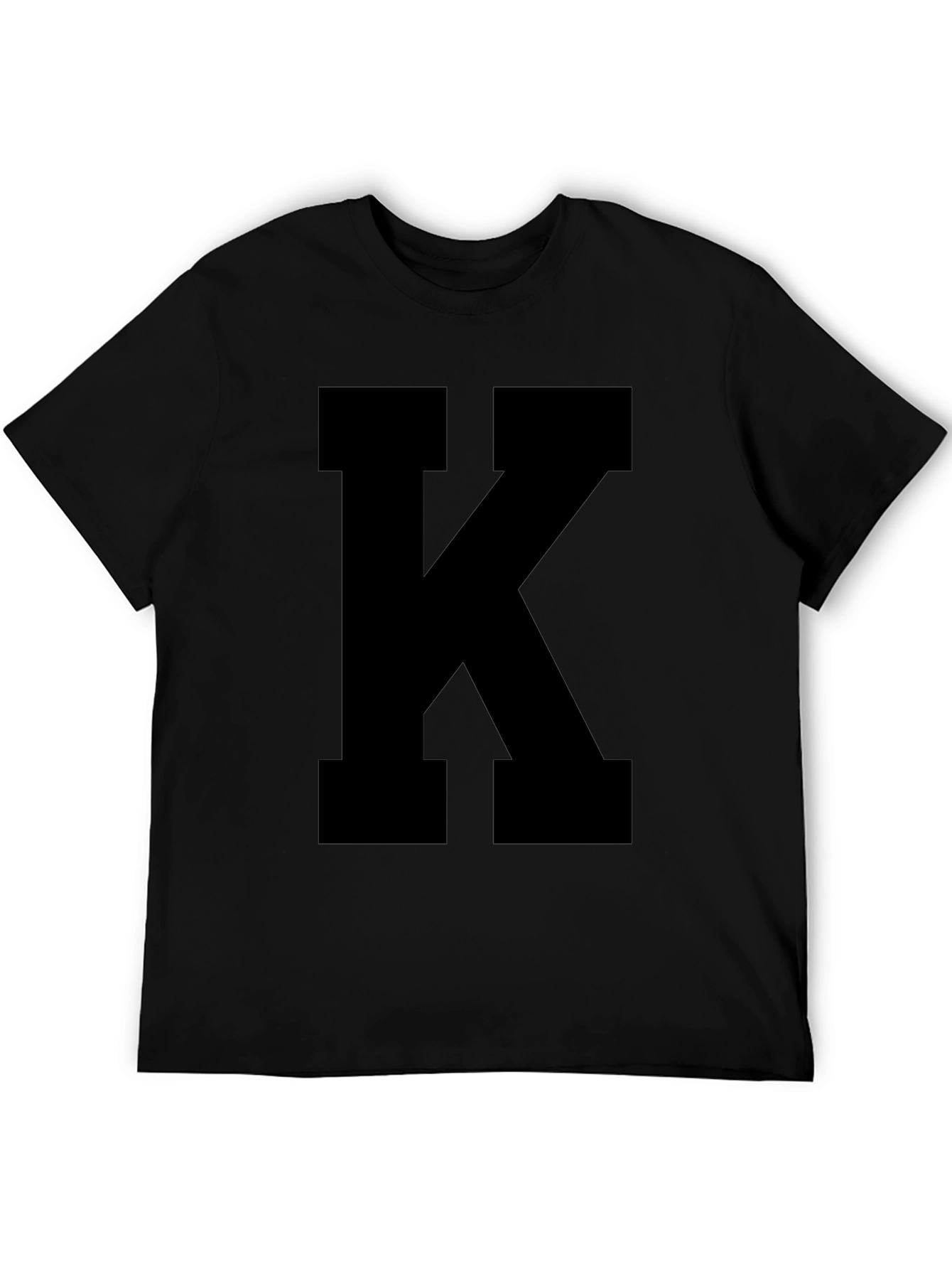 Bold Black K Graphic Tee - Classic Comfort