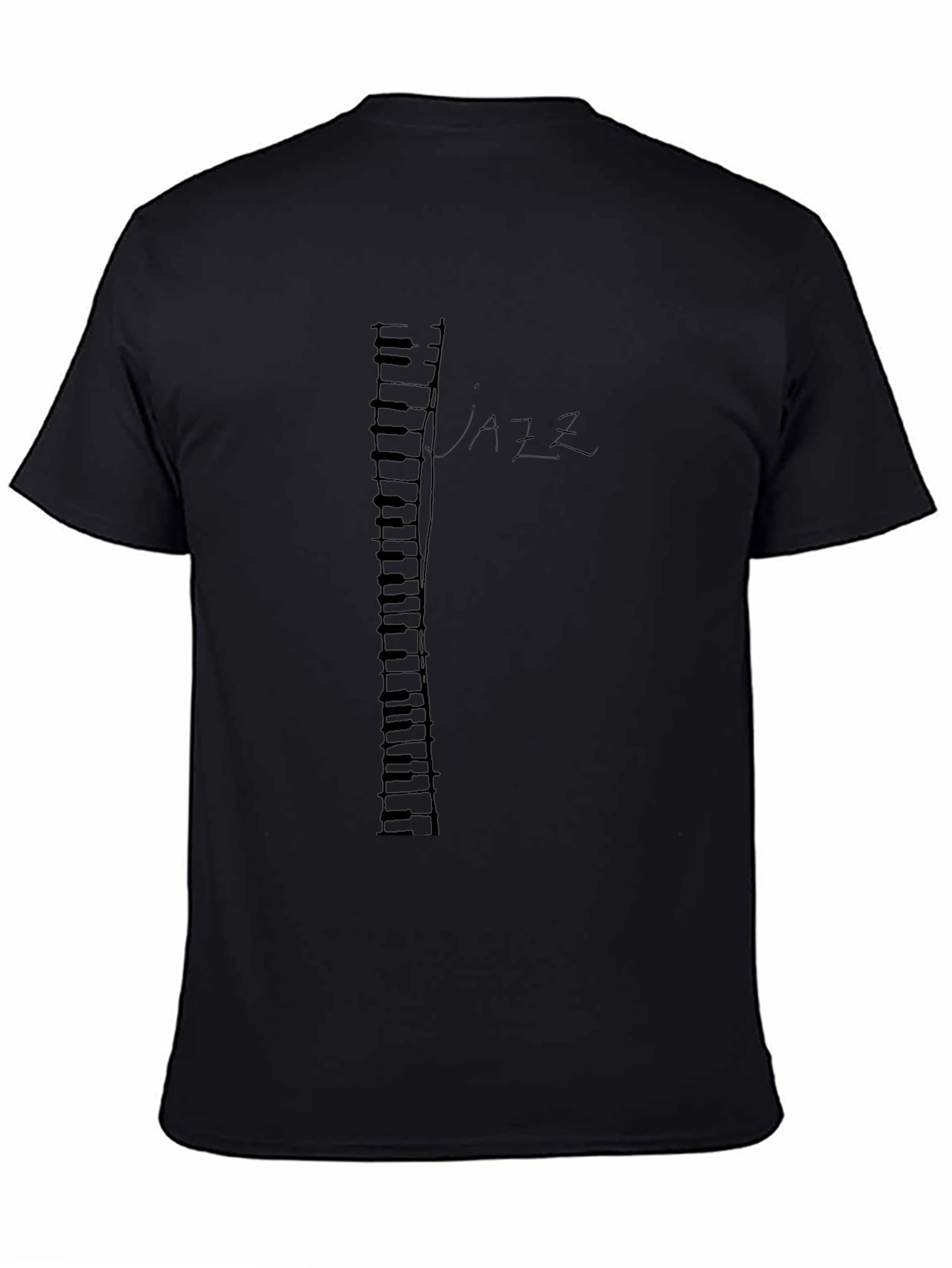 Jazz Piano Keys Graphic Black T-Shirt