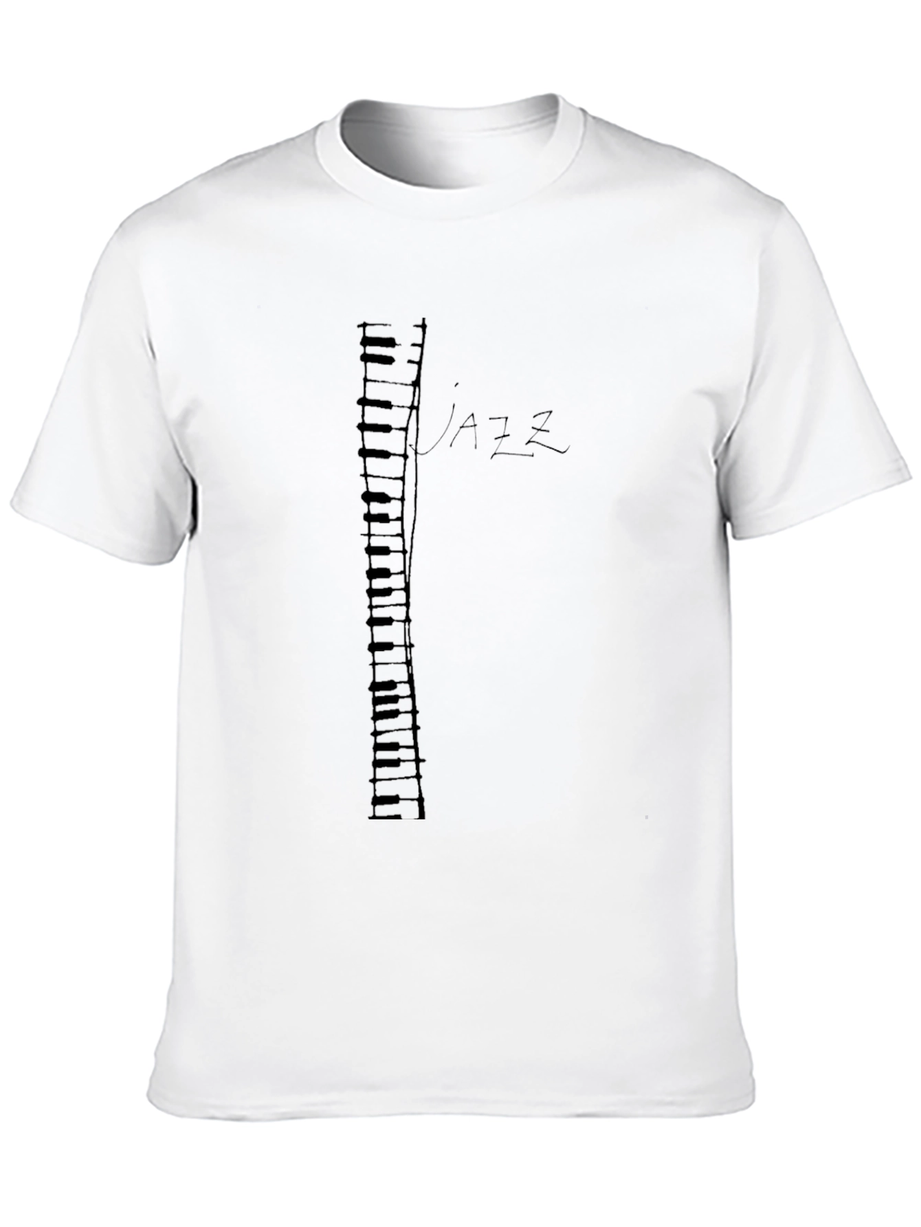 Jazz Piano Keys Graphic Black T-Shirt