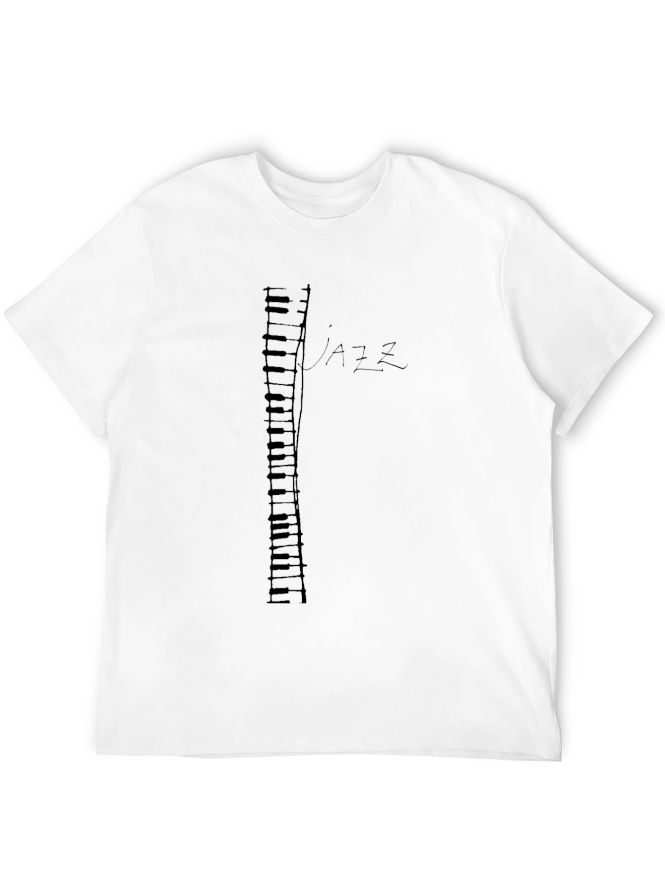 Jazz Piano Keys Graphic Black T-Shirt