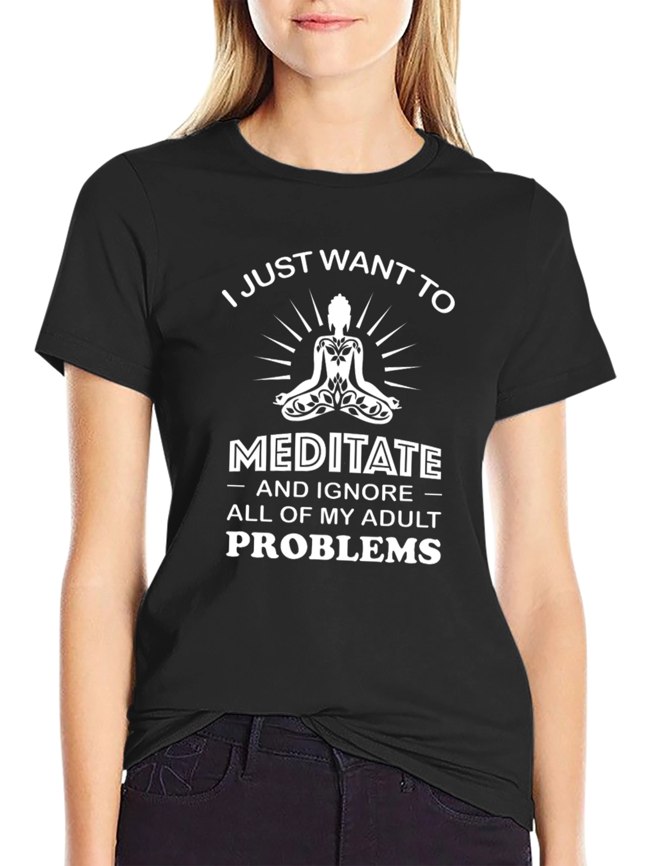 Meditate & Ignore Adult Problems T-Shirt