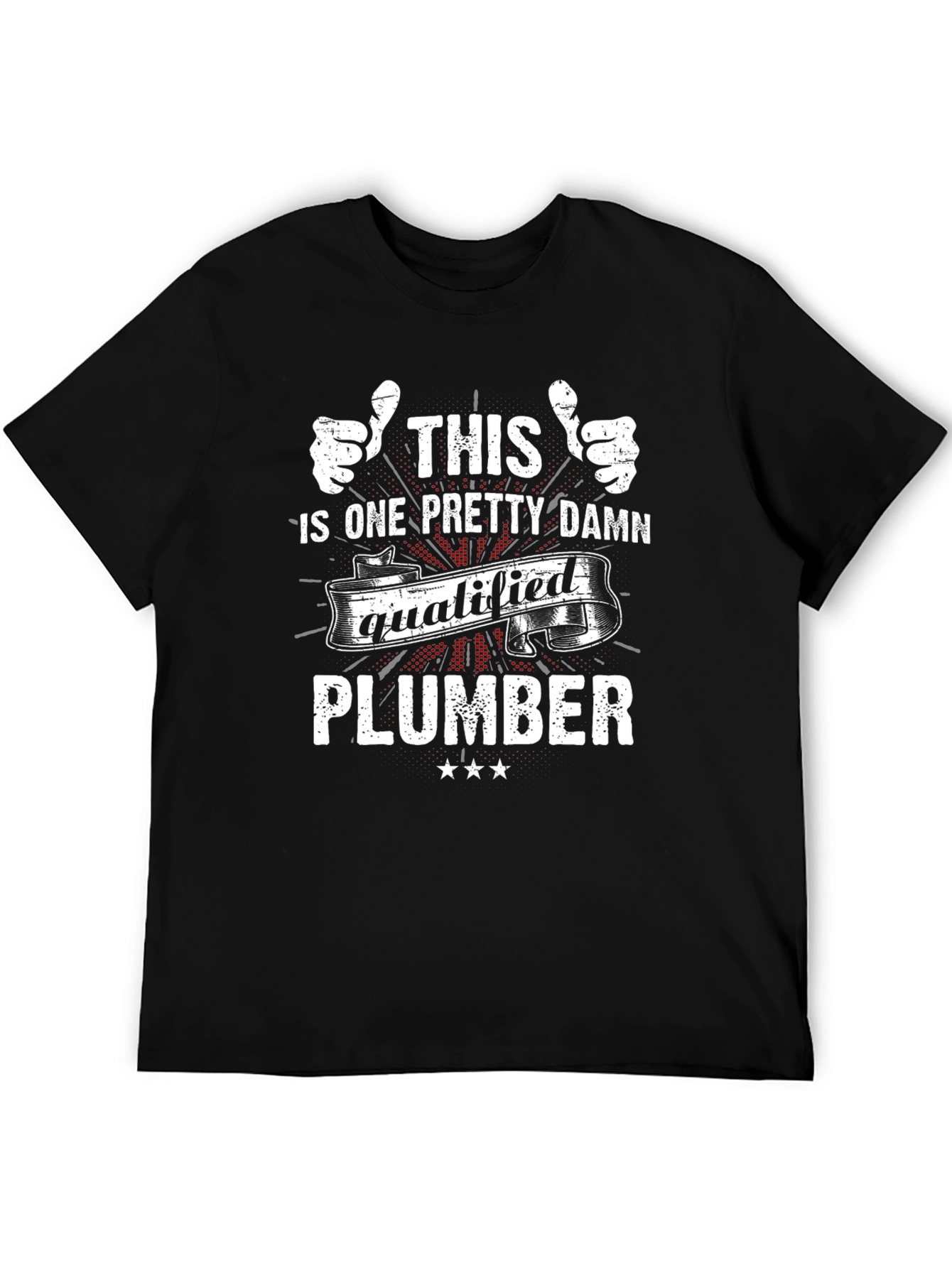 Qualified Plumber Graphic Tee - Black Cotton Blend