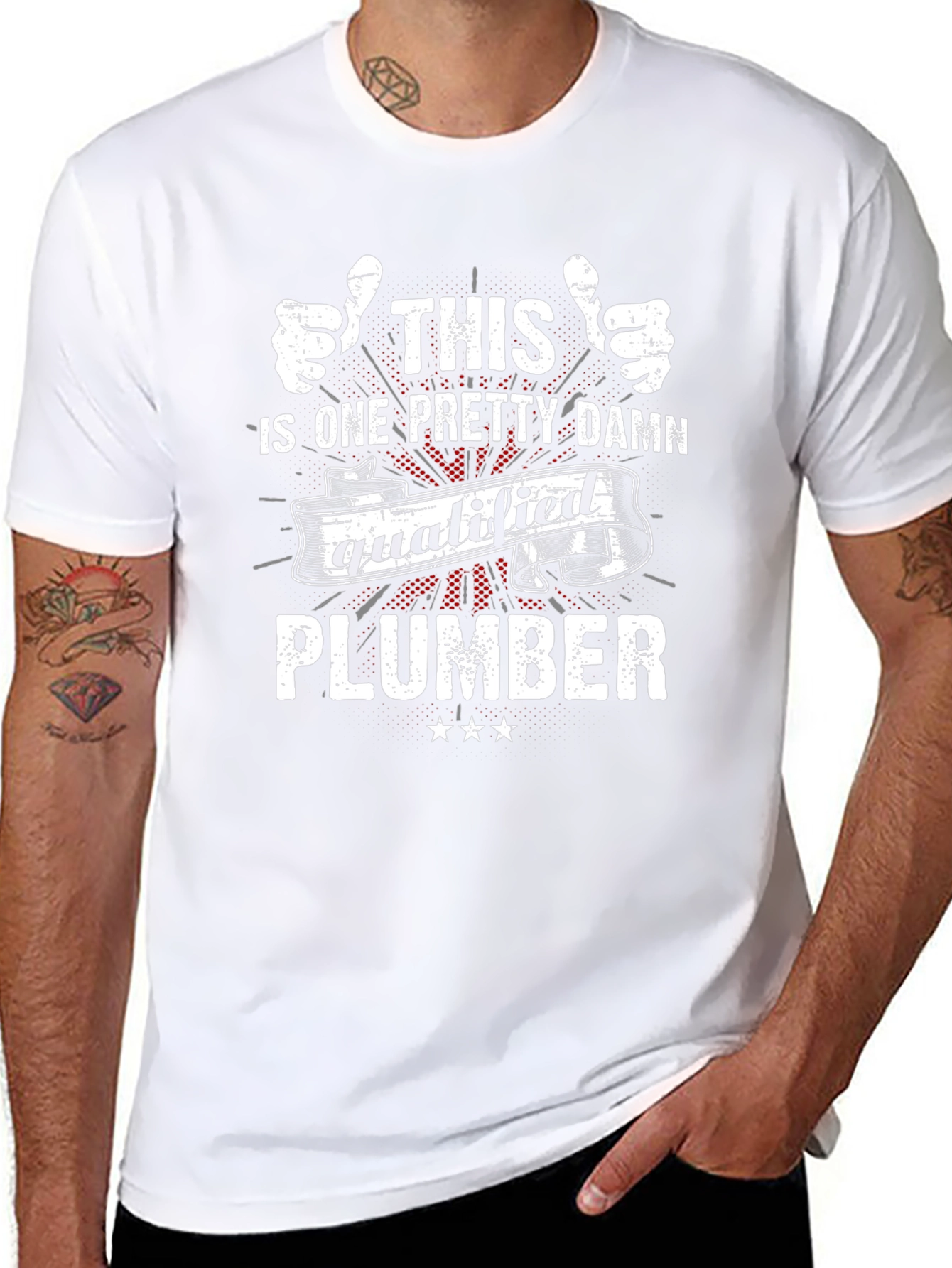 Qualified Plumber Graphic Tee - Black Cotton Blend
