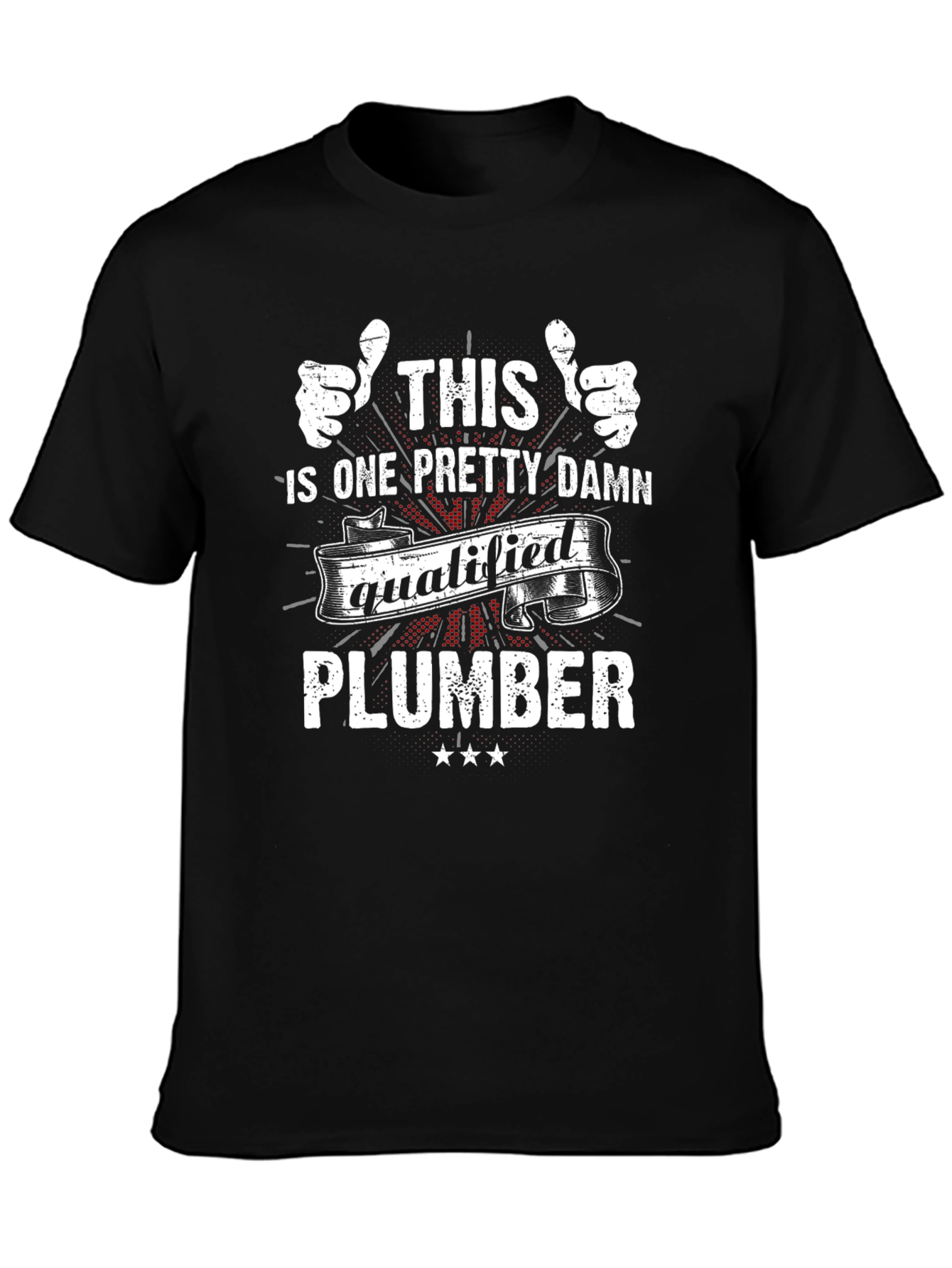Qualified Plumber Graphic Tee - Black Cotton Blend