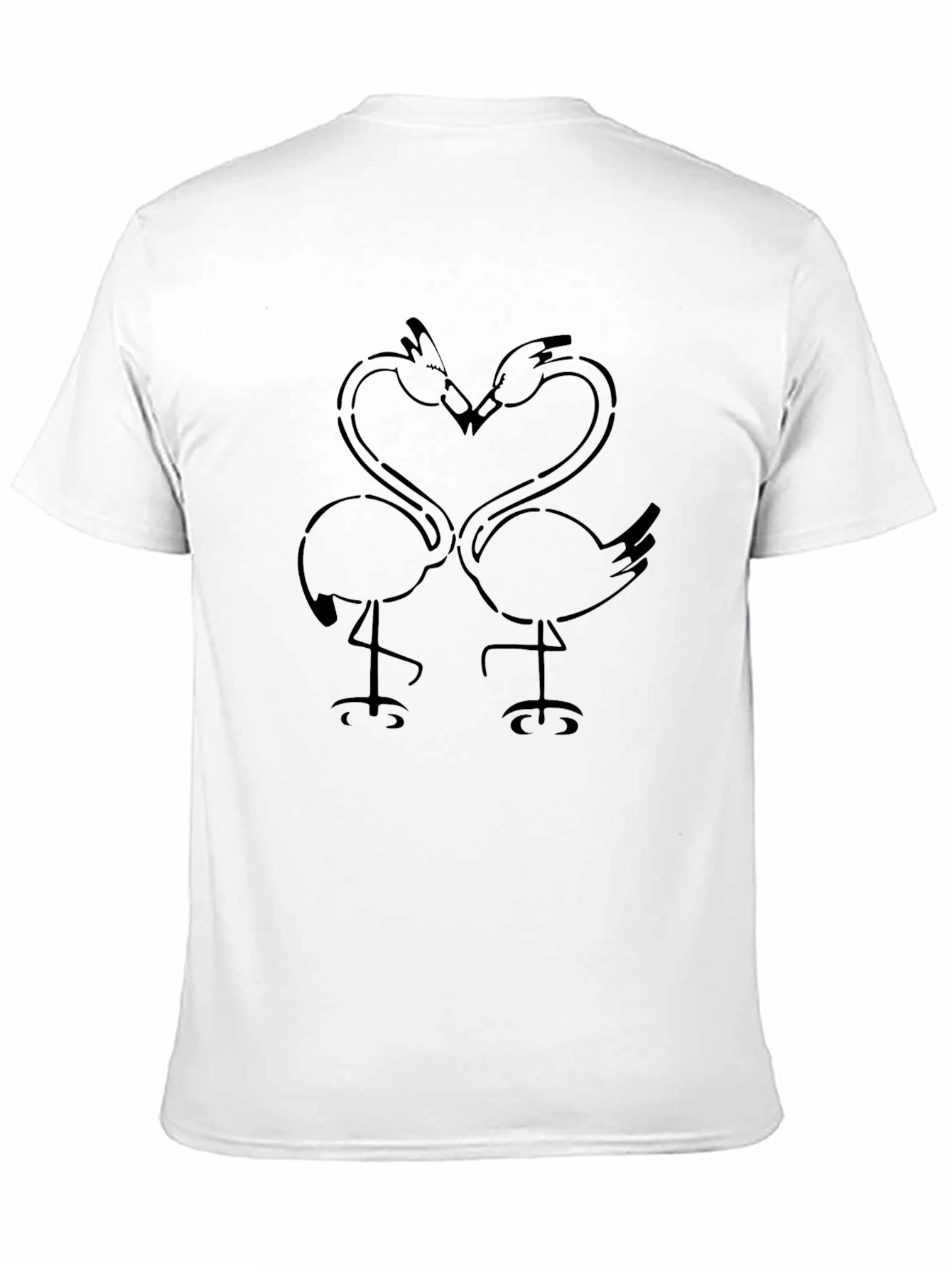 Black Flamingo Heart Graphic T-Shirt