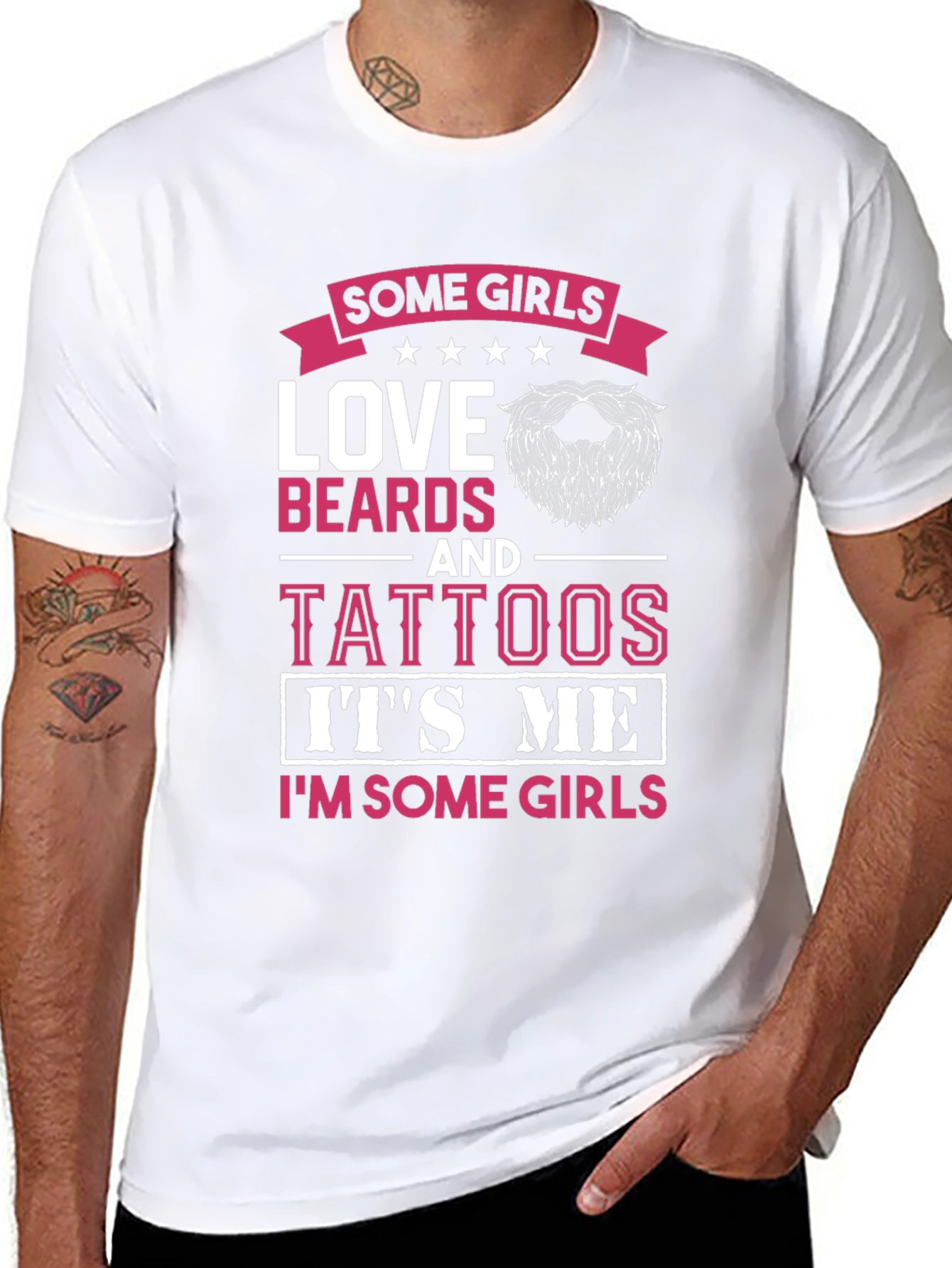 Love Beards & Tattoos Graphic T-Shirt