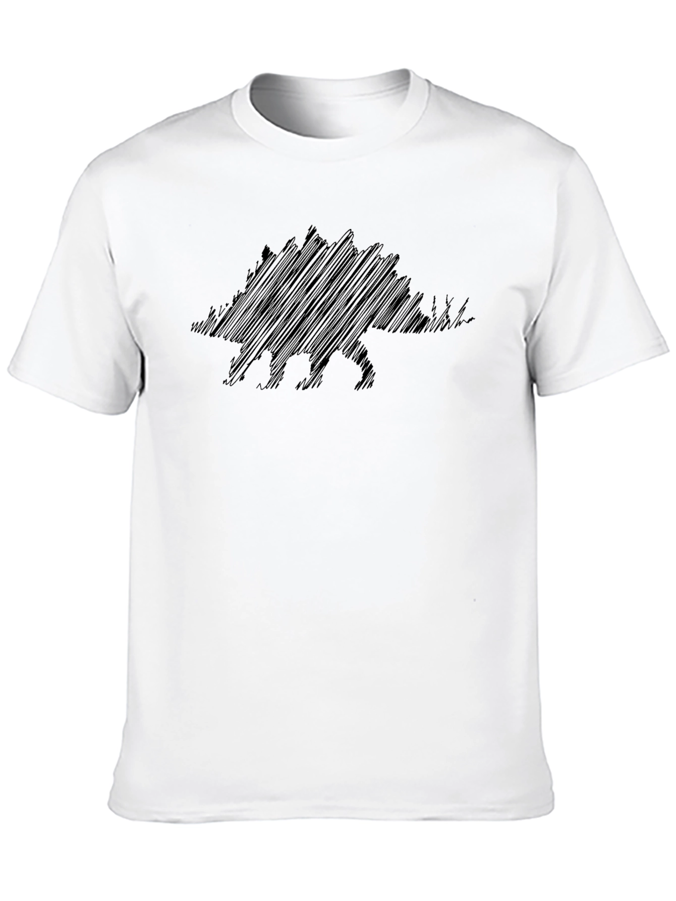 Dinosaur Sketch Mens Black T-Shirt
