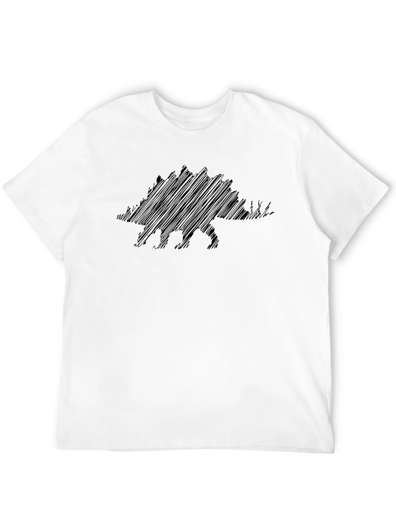 Dinosaur Sketch Mens Black T-Shirt