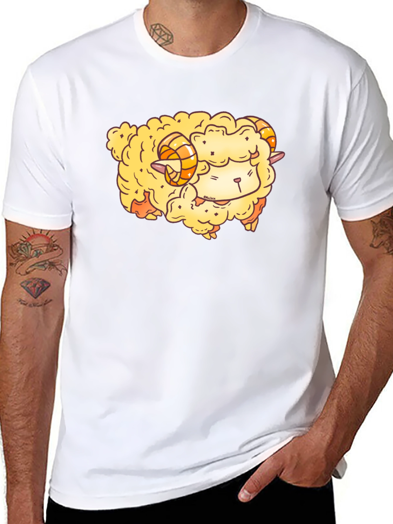 Cute Cartoon Sheep Graphic T-Shirt