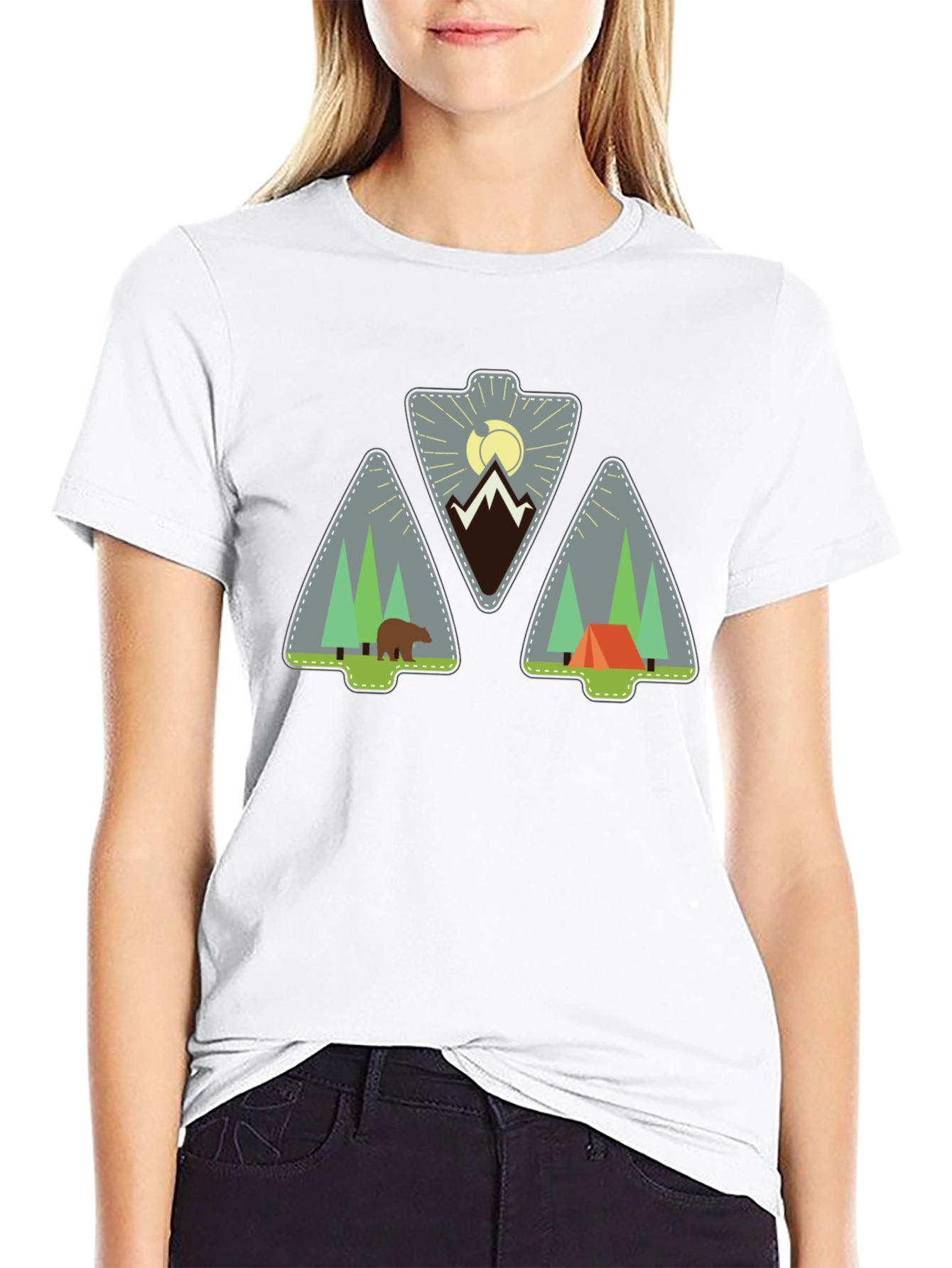 Nature Graphic Tee - Camping Arrowhead Design