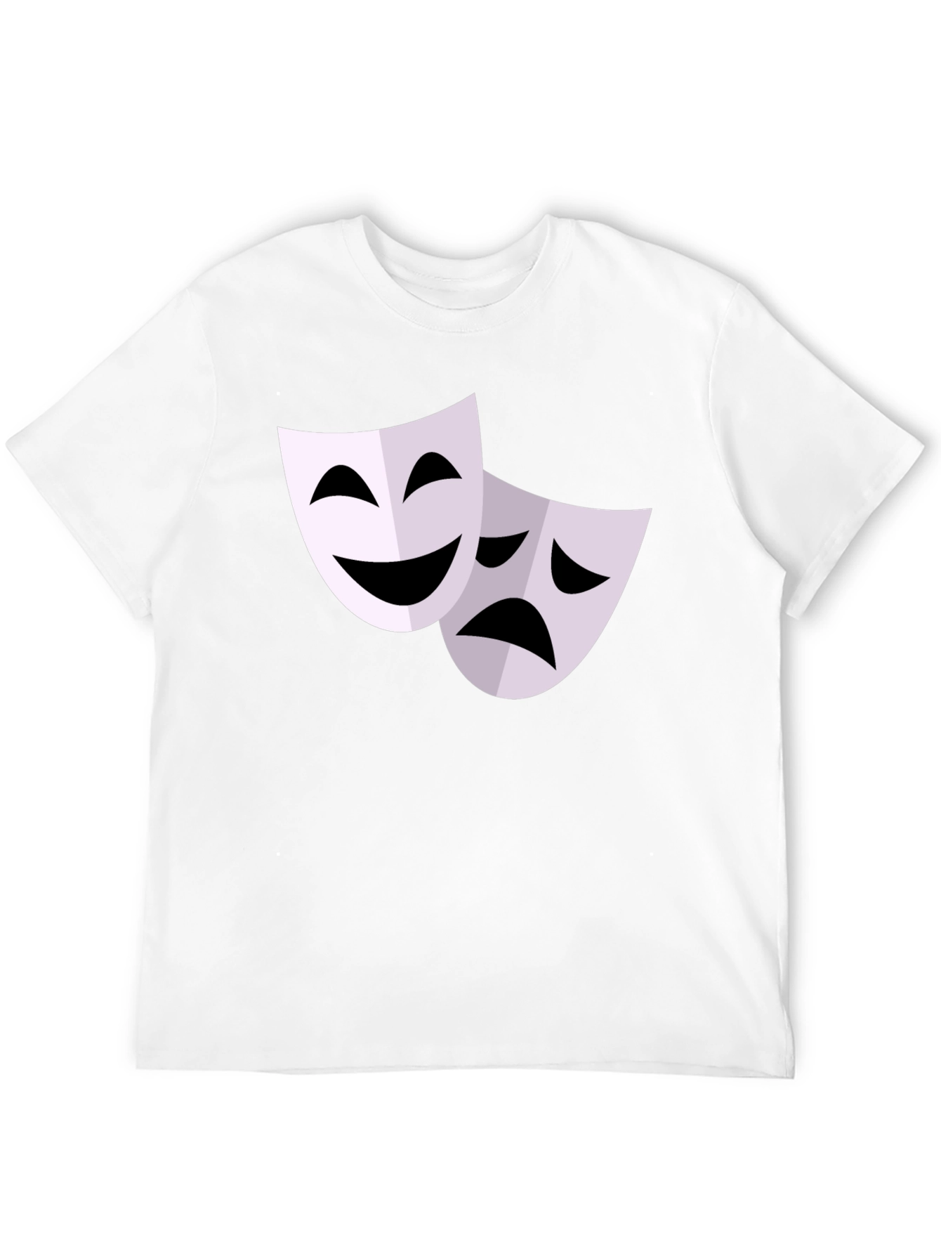 Comedy Tragedy Mask Graphic T-Shirt - Black