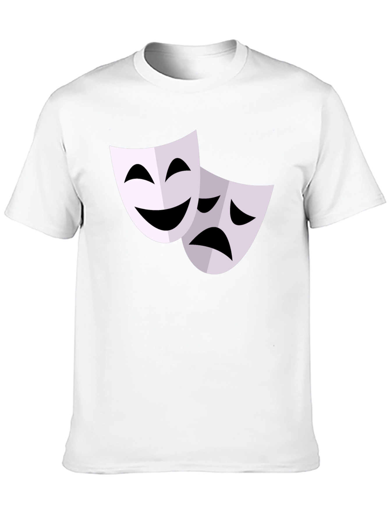 Comedy Tragedy Mask Graphic T-Shirt - Black