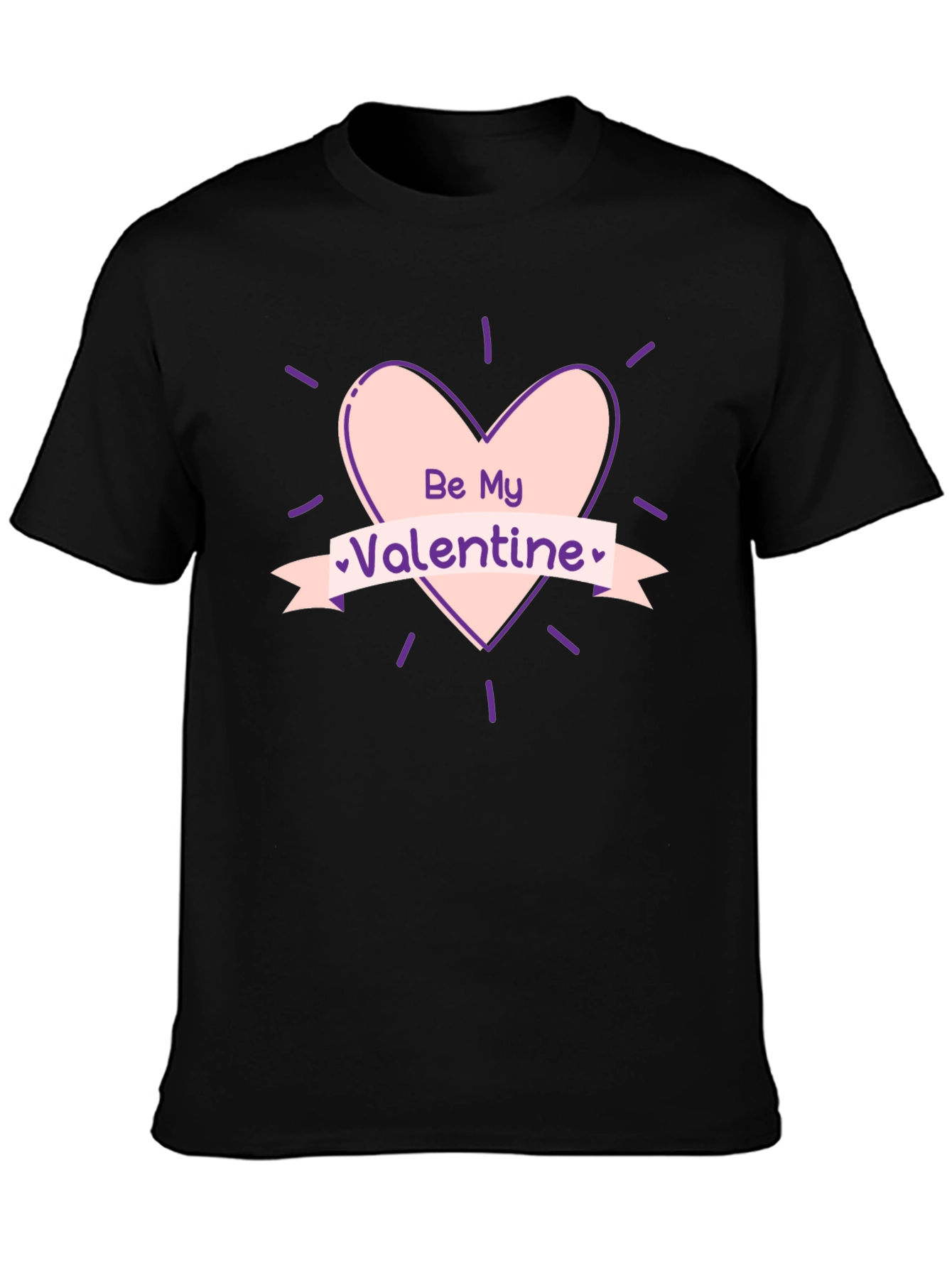 Be My Valentine Graphic Tee - Black Cotton T-Shirt