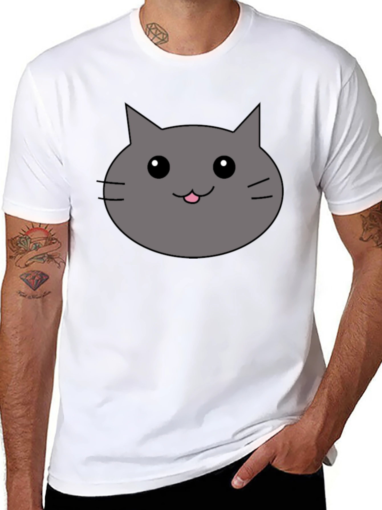 Cute Cartoon Cat Graphic Tee
