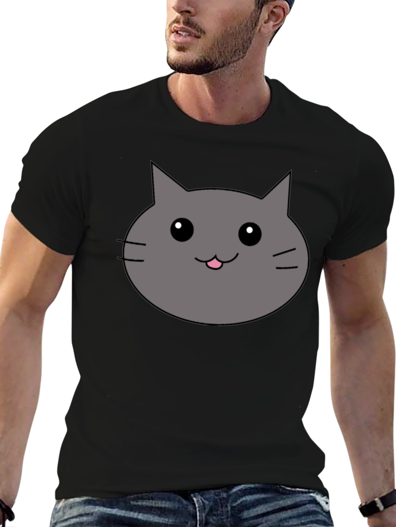 Cute Cartoon Cat Graphic Tee