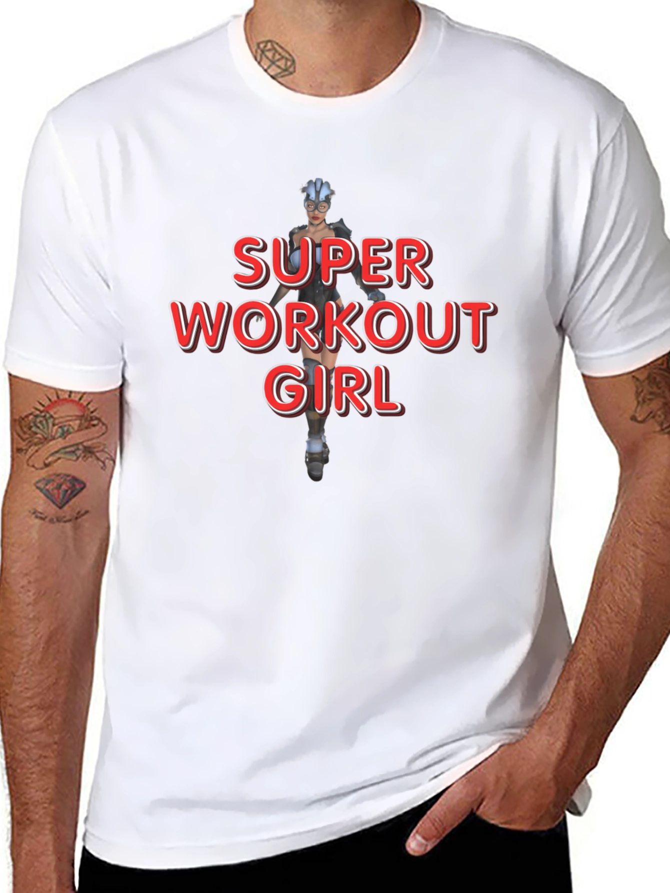 Super Workout Girl Graphic T-Shirt - Black
