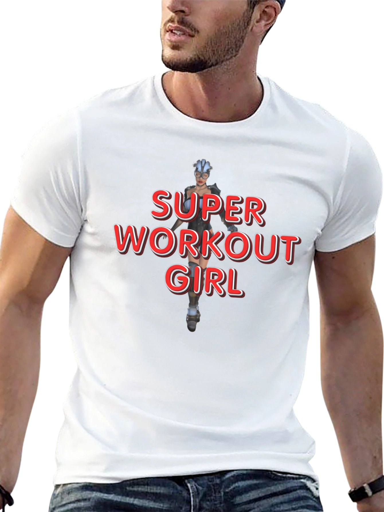 Super Workout Girl Graphic T-Shirt - Black