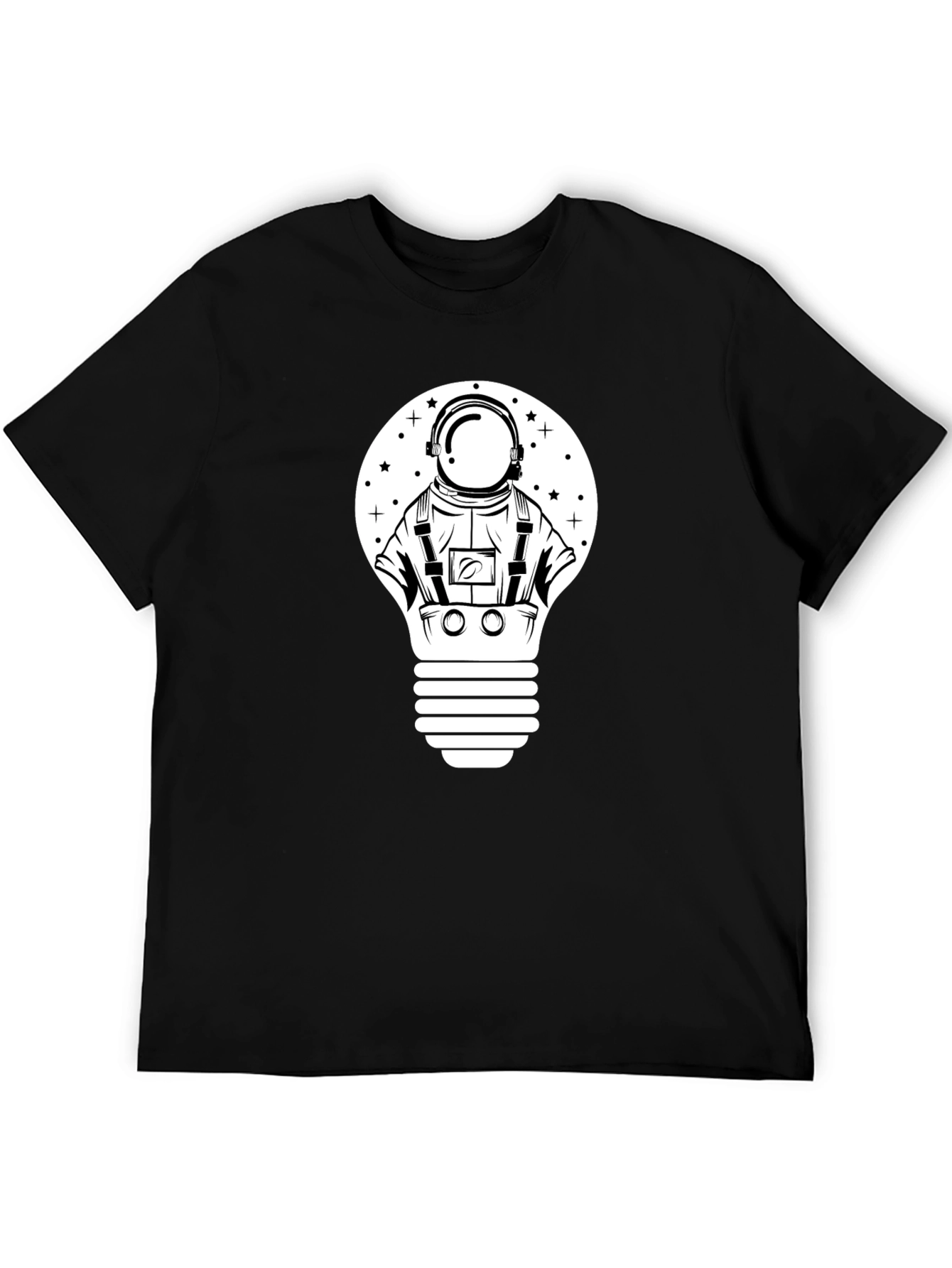 Astronaut Lightbulb Graphic Tee - Black